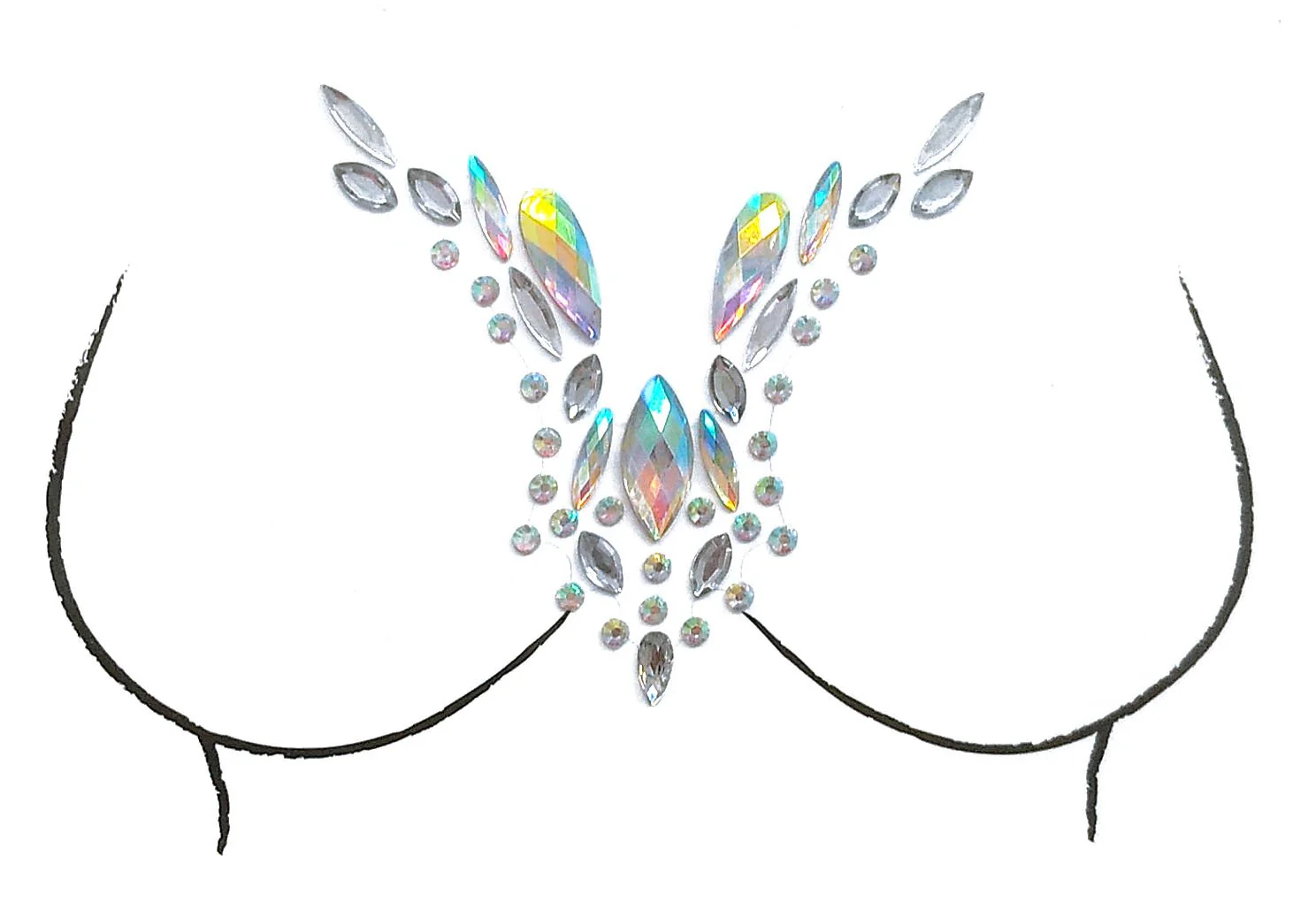 Angel Rhinestone Crystal Body Jewels, Chest Jewels - Image 2