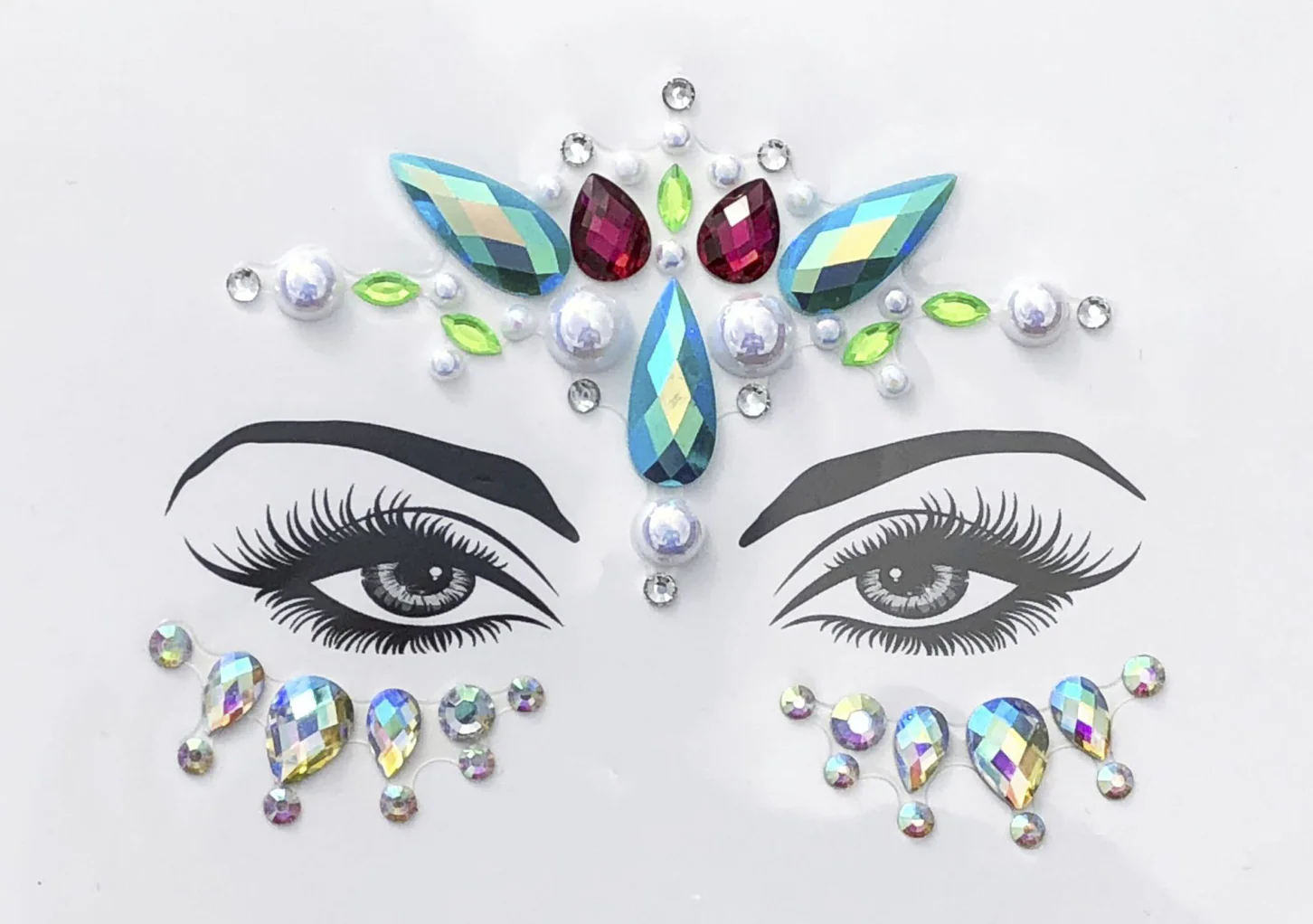 BB Blue Rhinestone Crystal Face Jewels - Image 4