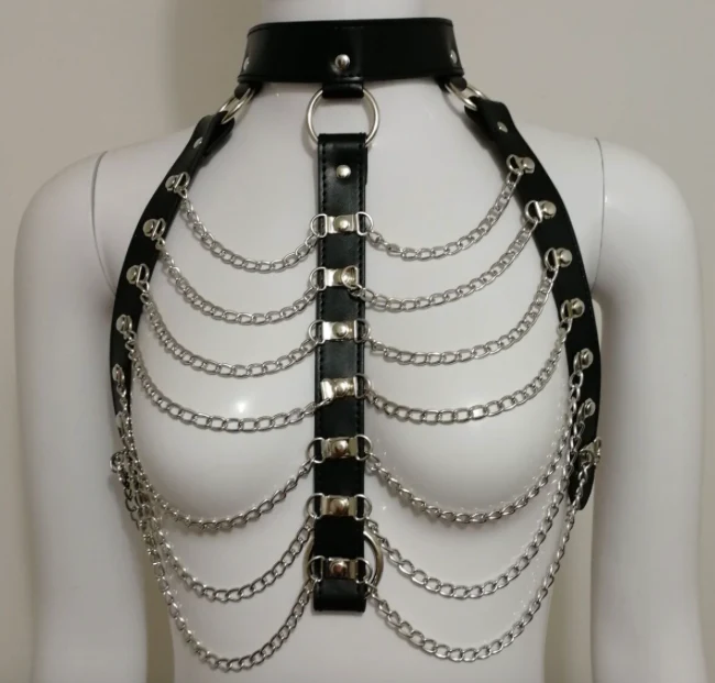 Black Angel - Leather Chain Harness - Image 3