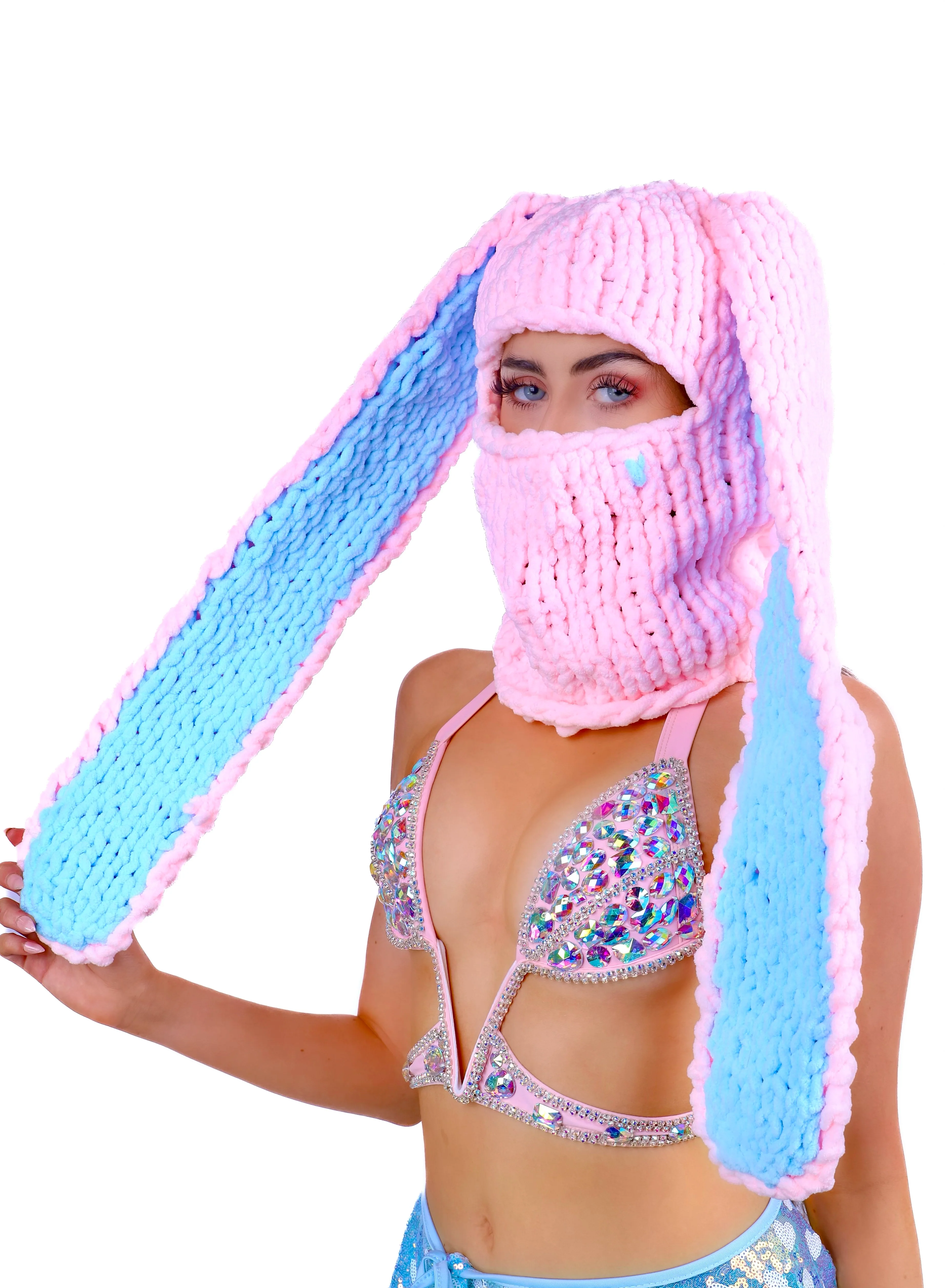 Pink/ Blue Bunny Hat - Image 2