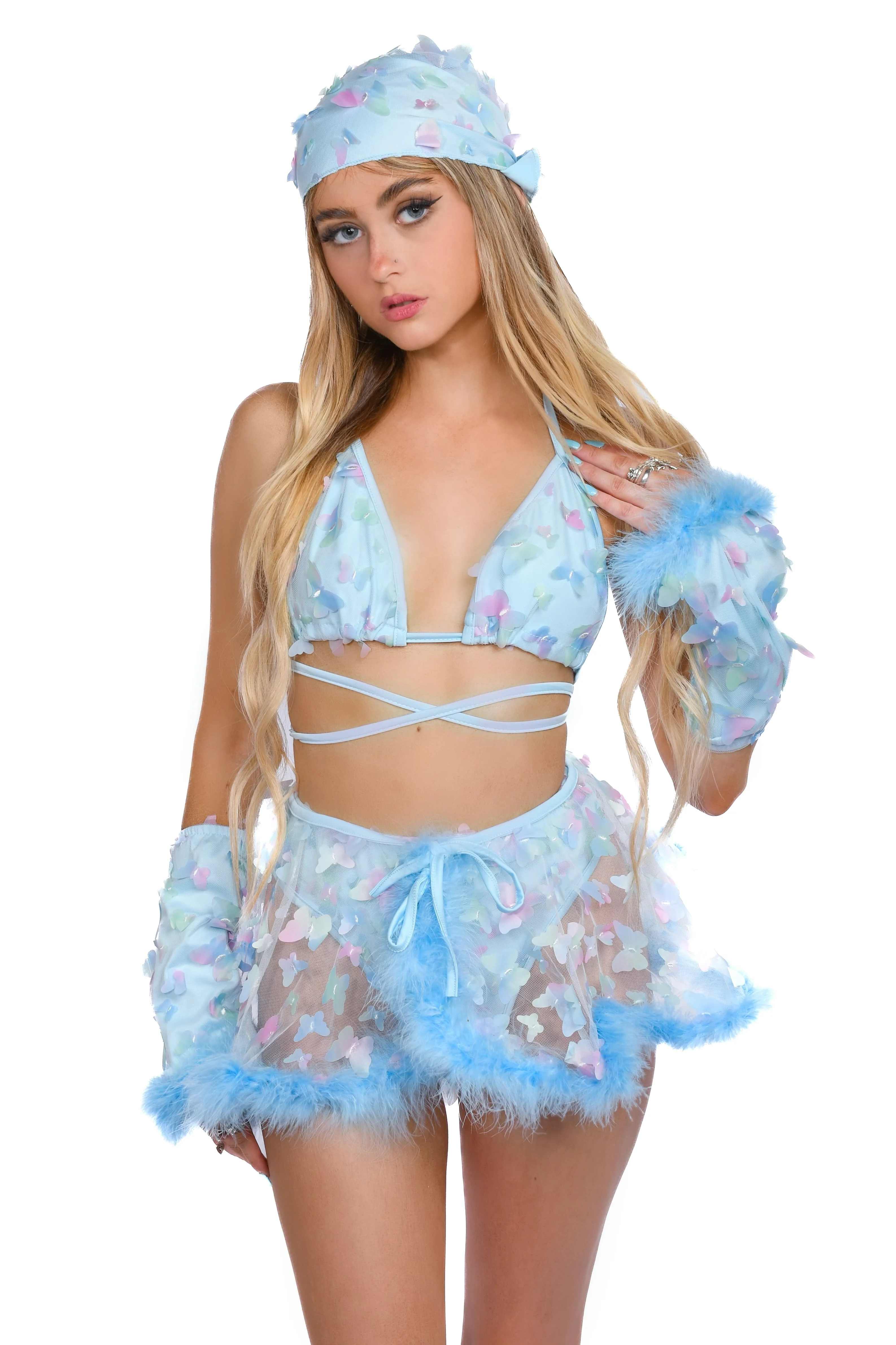Blue Butterfly Fuzzy 3D Set (5pcs) - Image 2