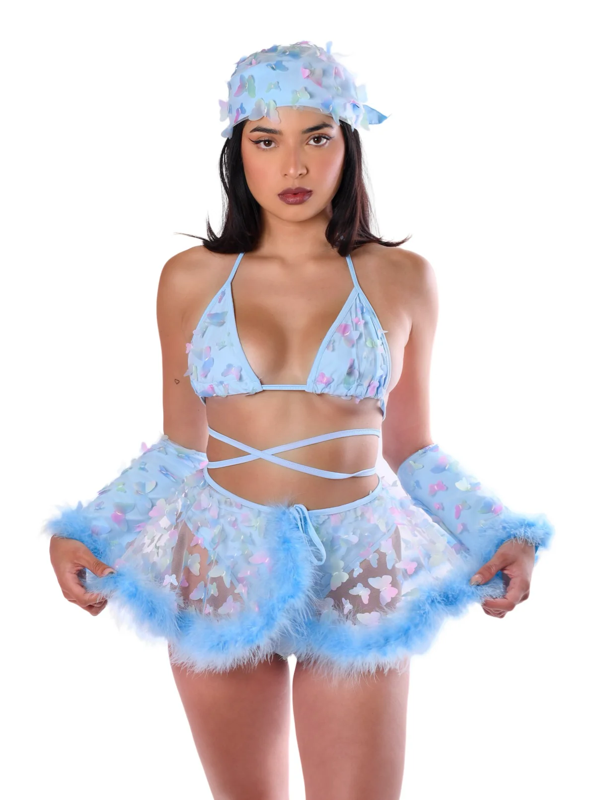 Blue Butterfly Fuzzy 3D Set (5pcs) - Image 3