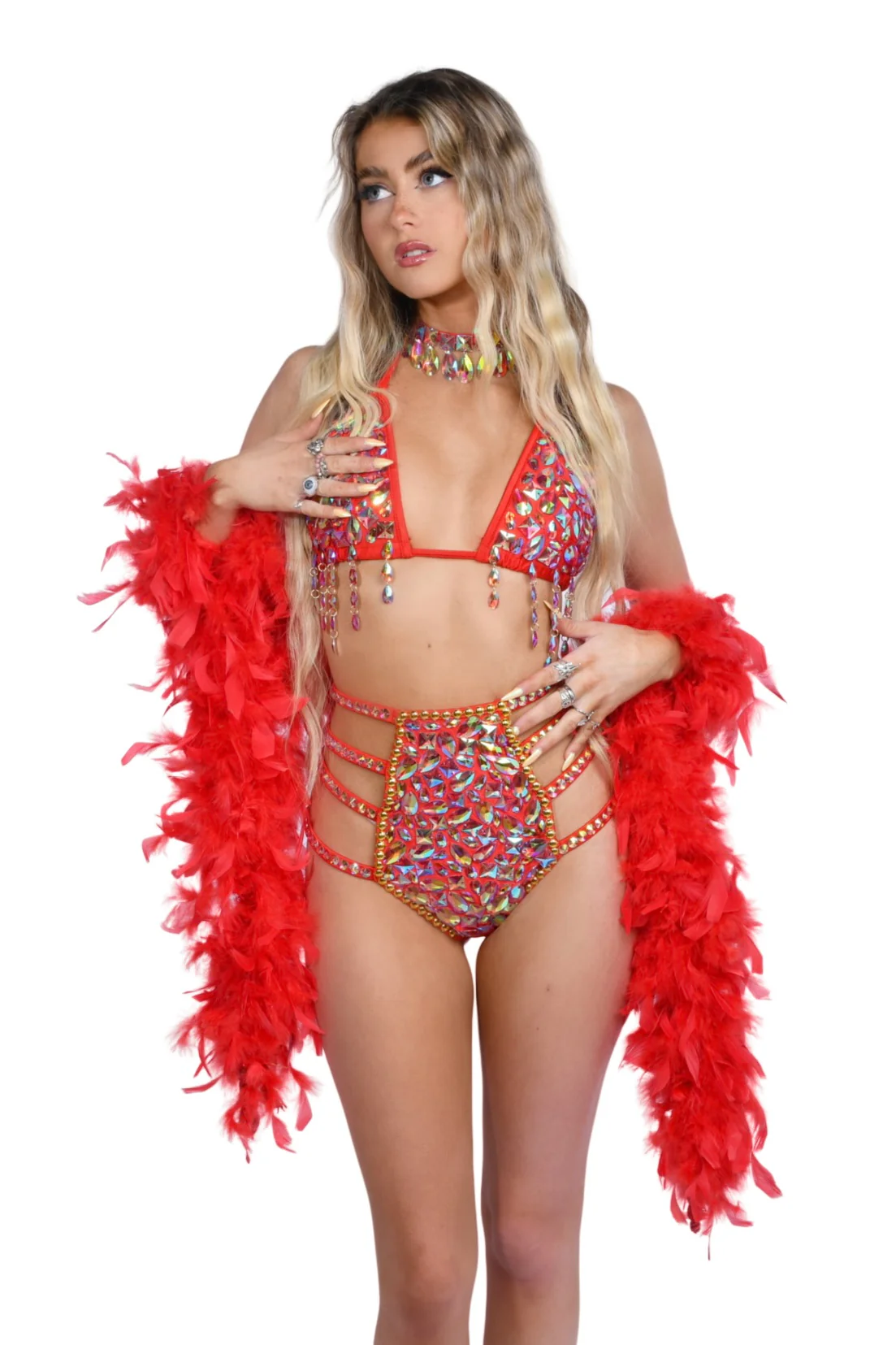 Bright Red Boa - Image 3