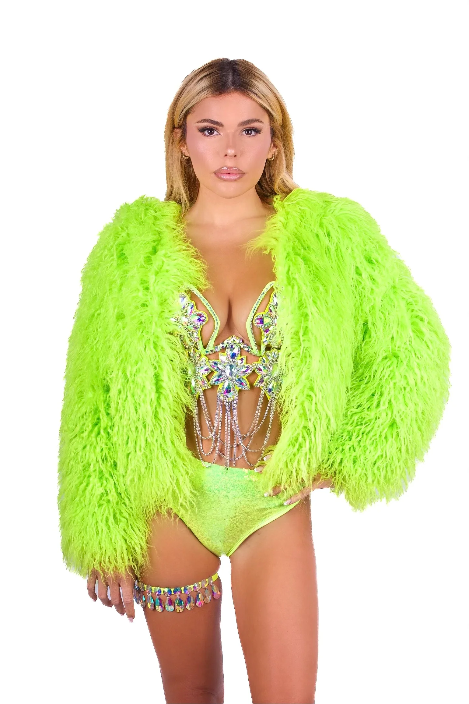 FULL OUTFIT- Fuzzy Neon Lotus (4 pcs) - Image 2