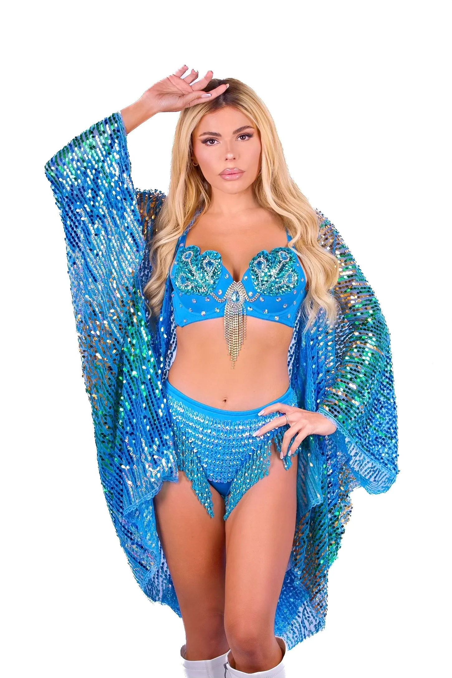 FULL OUTFIT- Blue Peacock Diva (3 pcs) - Image 3