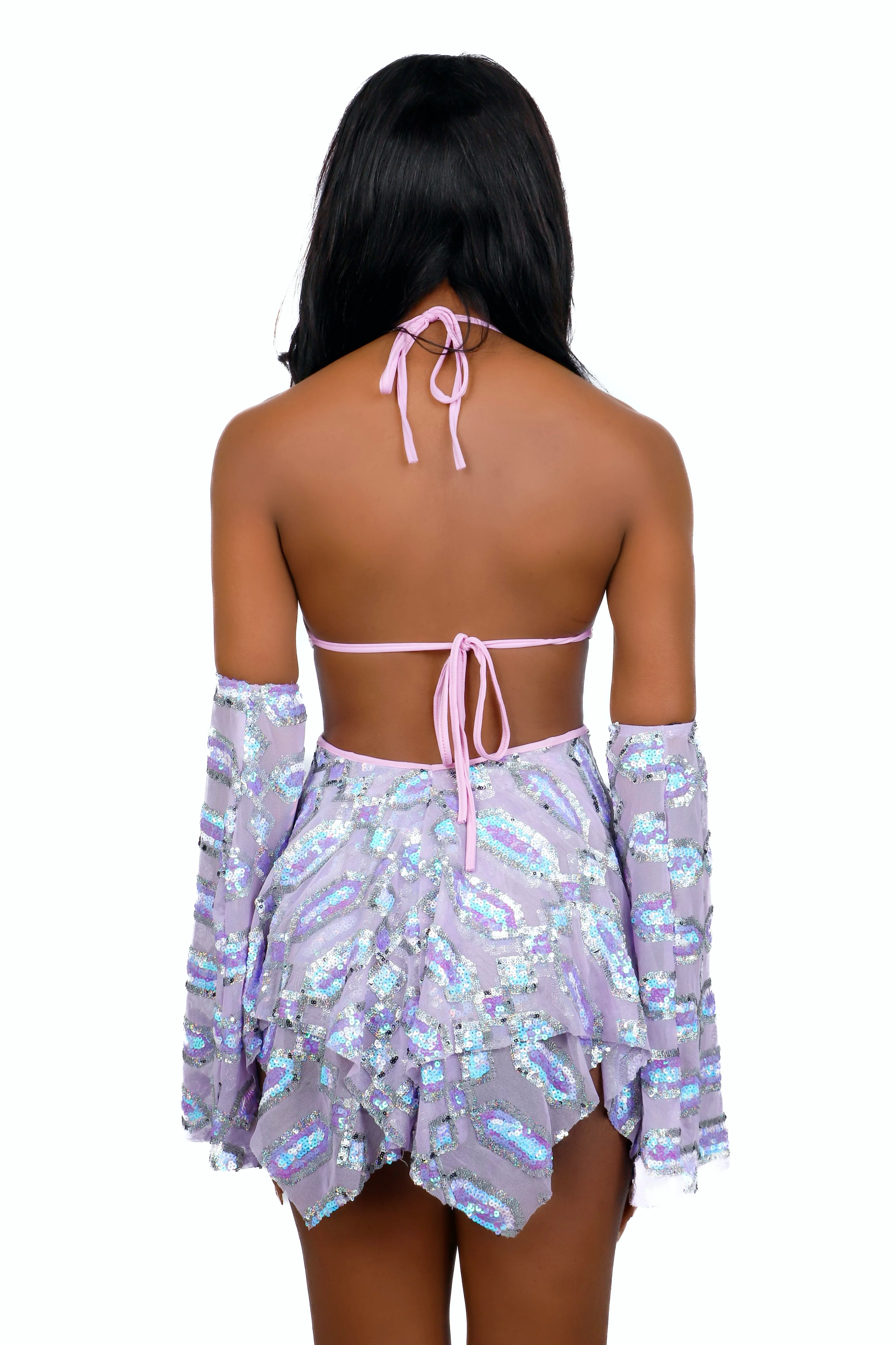 Lavender Sequin Goddess Dress - Image 9