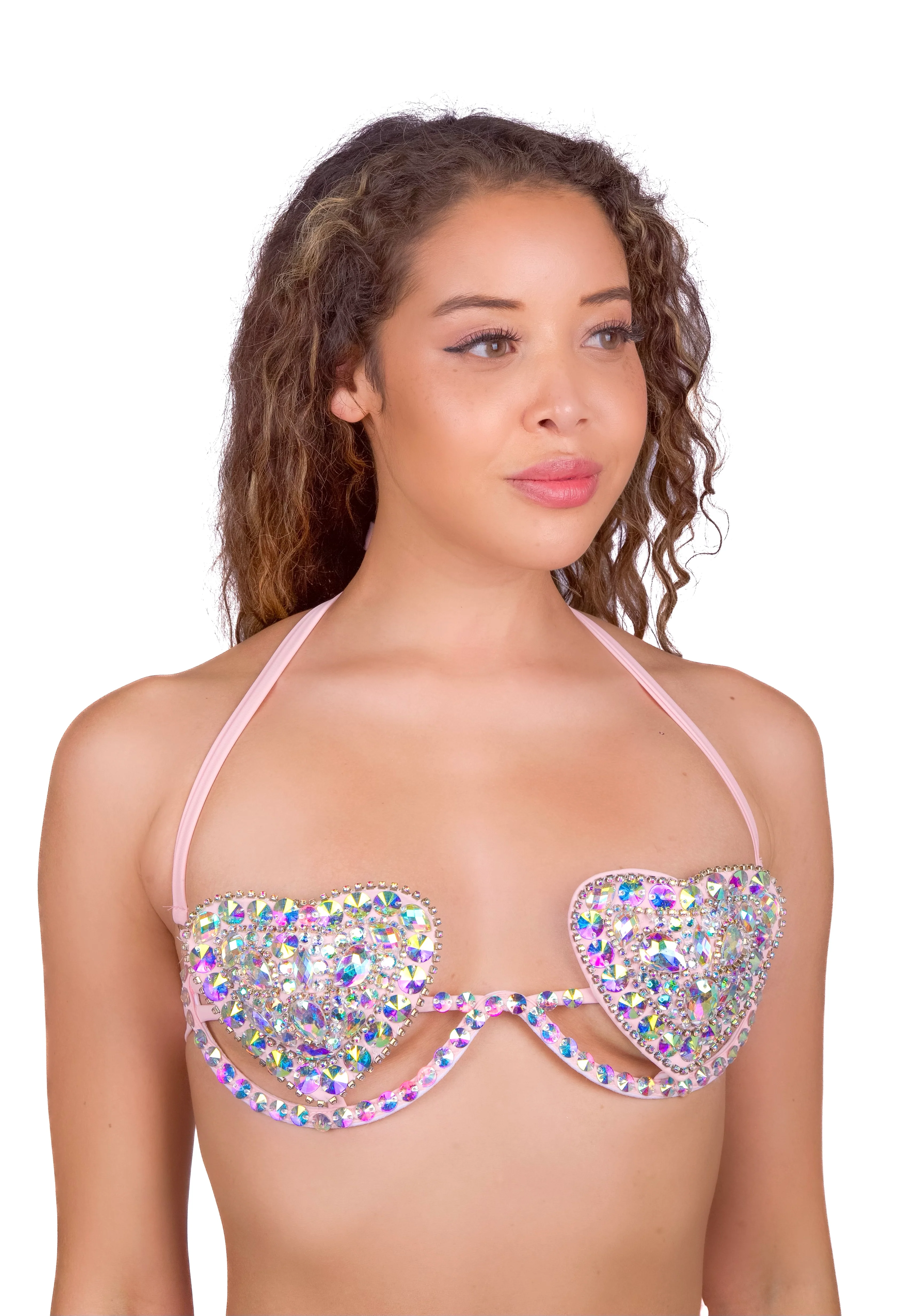 Baby Pink Heart Rhinestone Top - Image 2