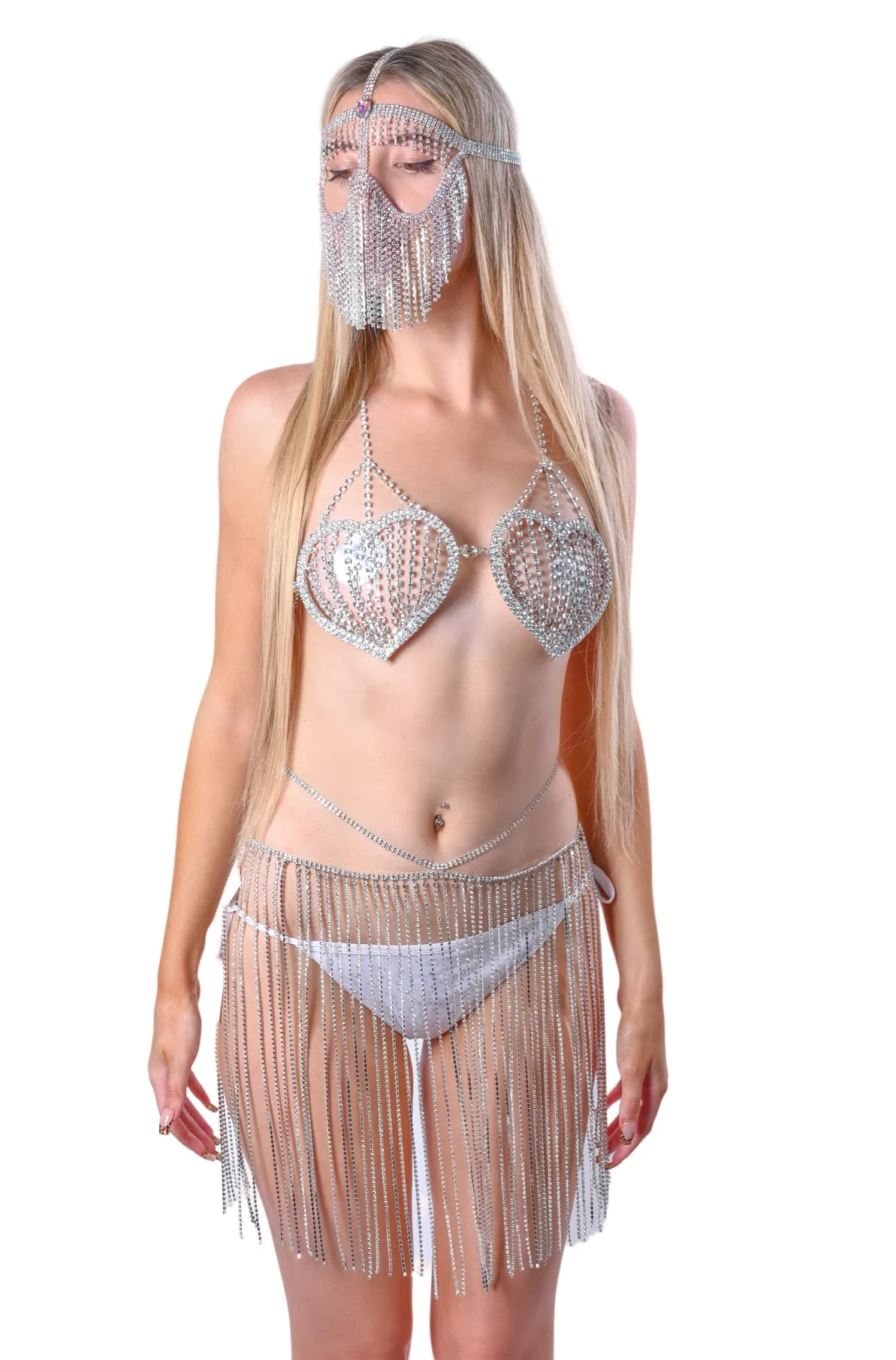 Crystal Rhinestone Waist Skirt - Image 3