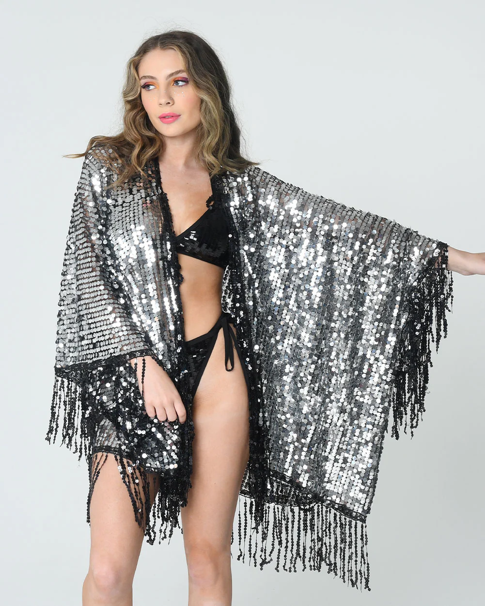 Disco Sequin Tassel Kimono - Disco Ball - Image 6
