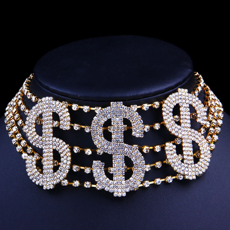 Dollar Babe Rhinestone Choker/Necklace - Image 8