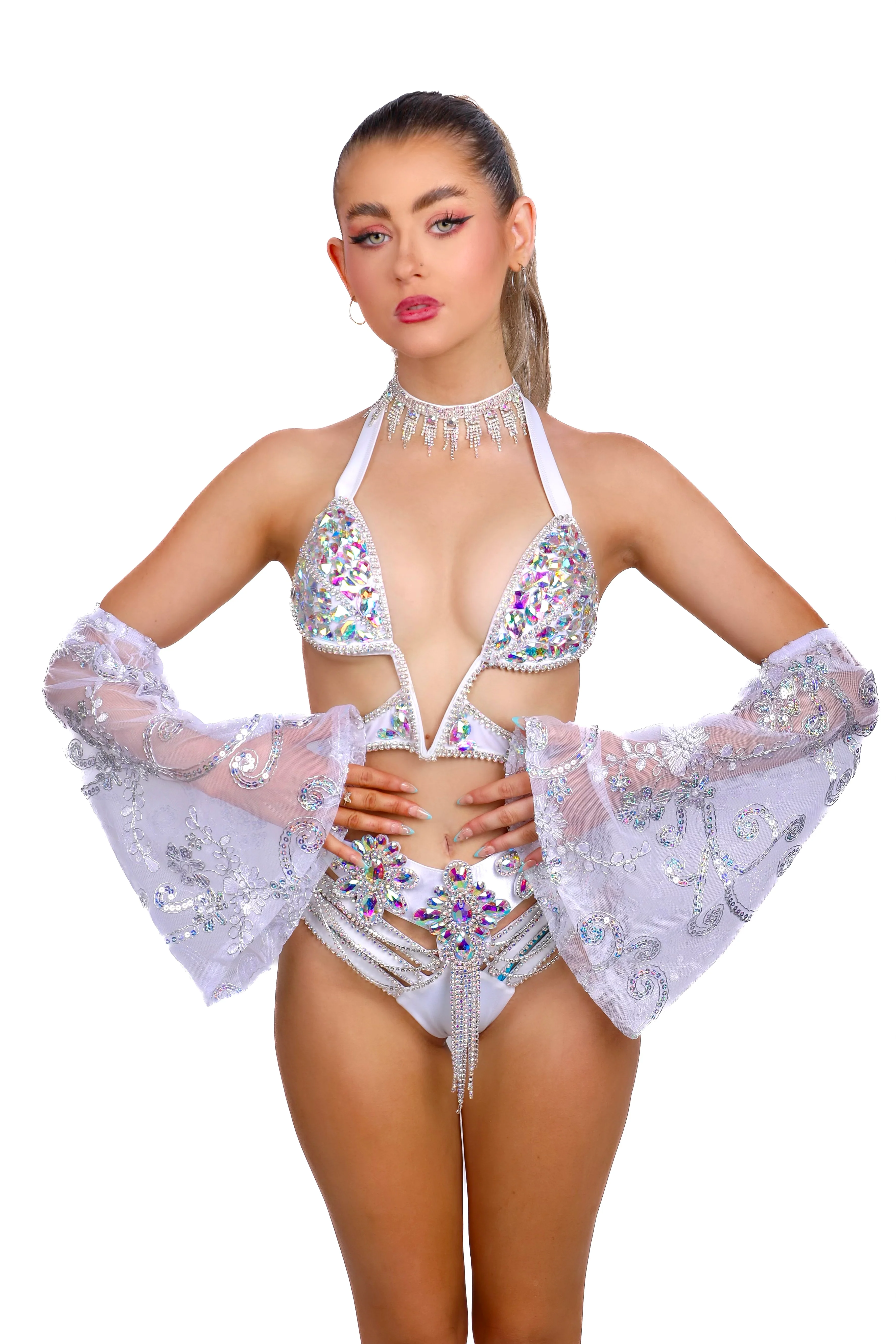 FULL OUTFIT- White Angel Fantasy (5 pcs) - Image 2
