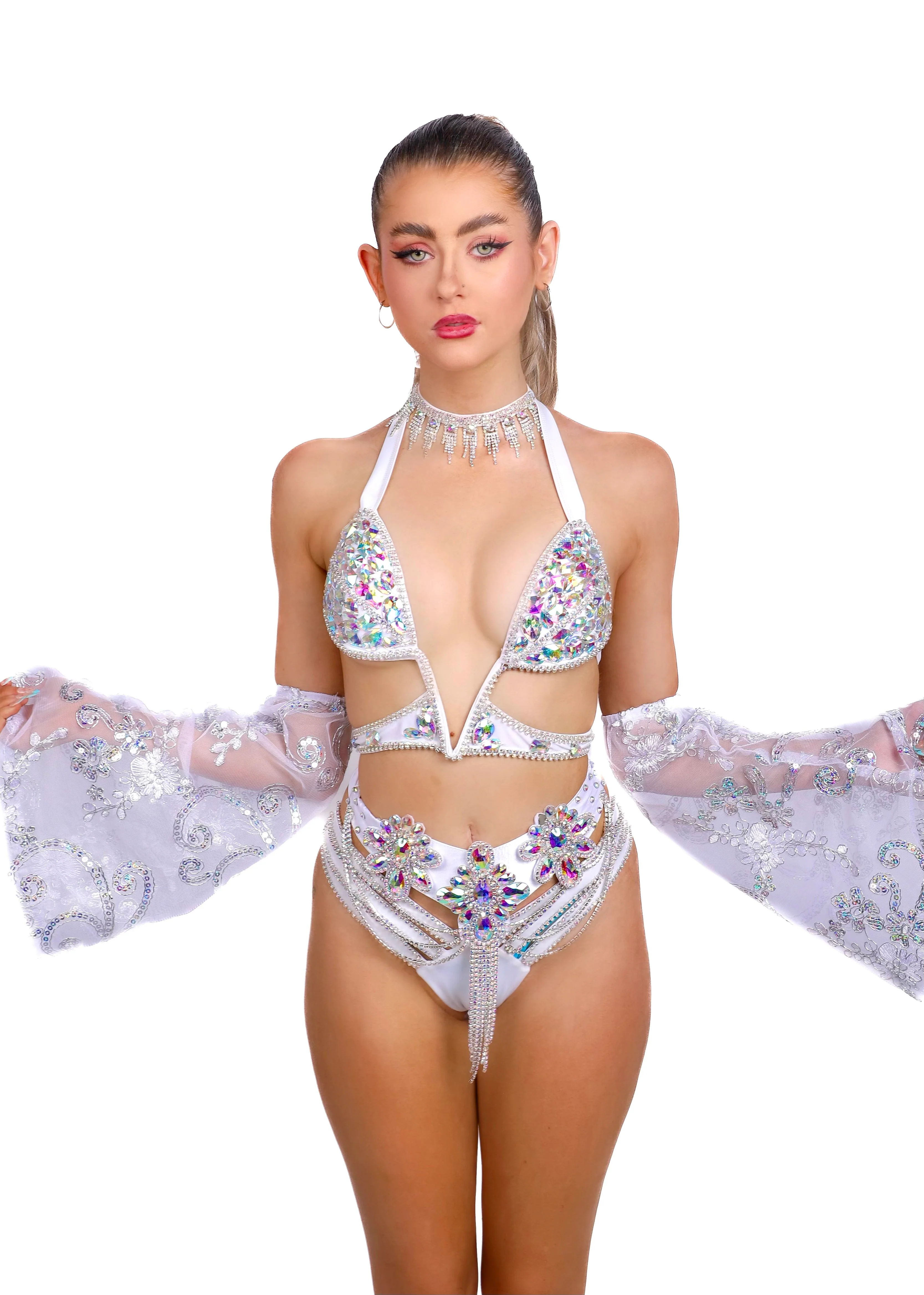 FULL OUTFIT- White Angel Fantasy (5 pcs) - Image 4
