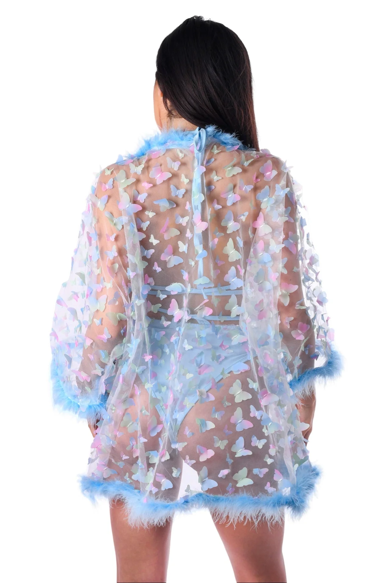 FULL OUTFIT Fuzzy 3D Set - Blue Butterfly - Image 3
