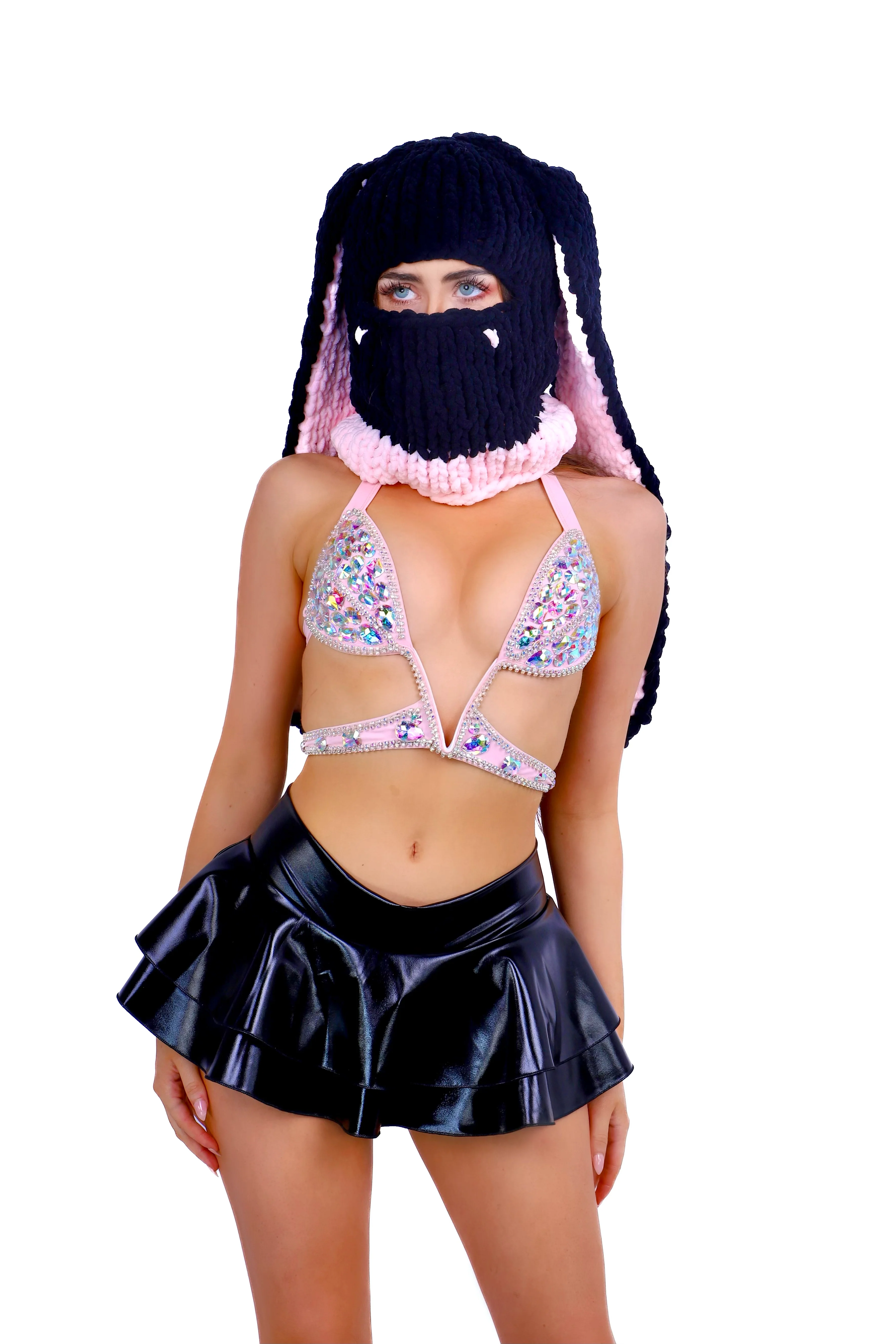 FULL OUTFIT-Black/ Pink Bunny Diva (3 pcs) - Image 3