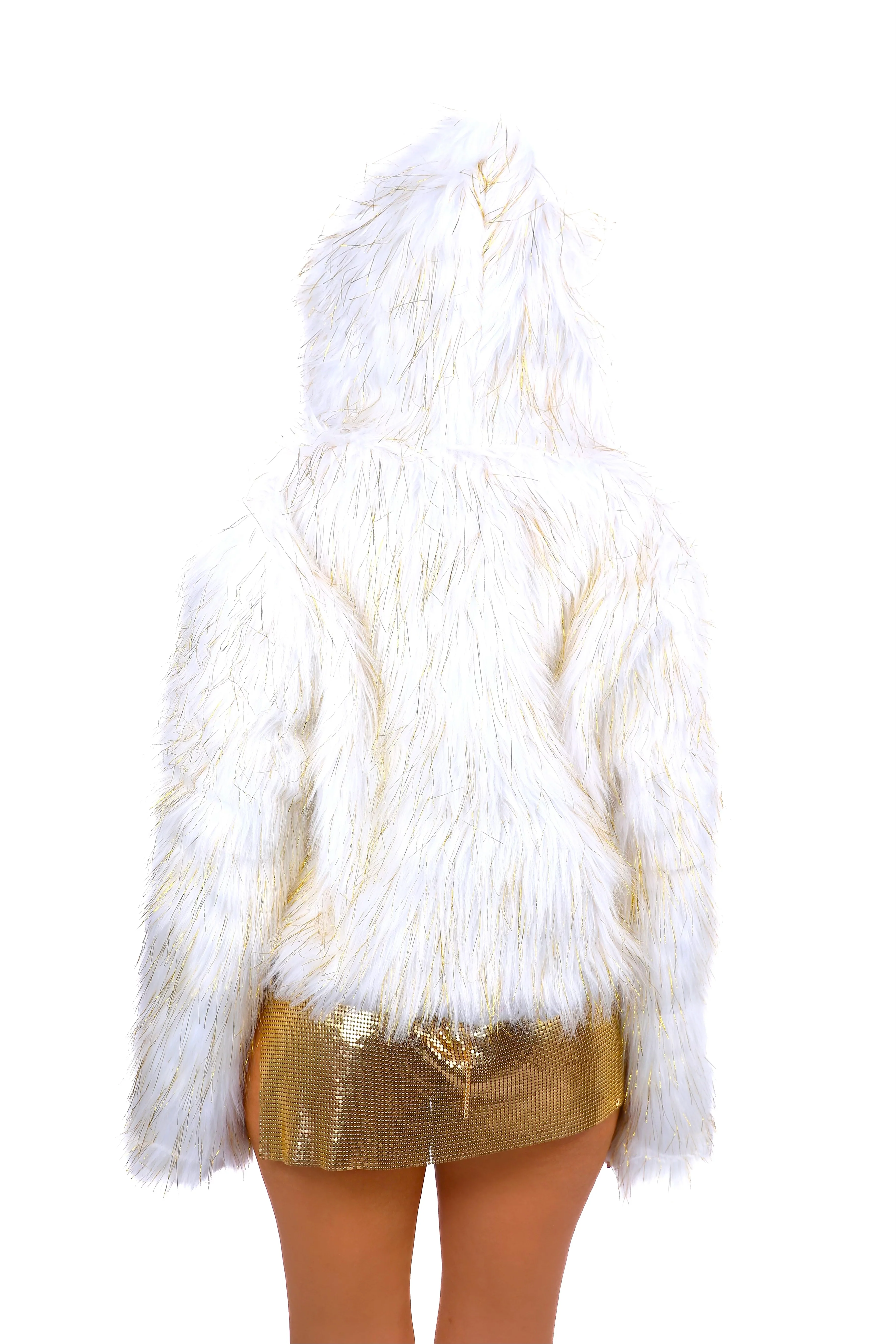 FULL OUTFIT- Fuzzy Gold Shimmer Chic (4 pcs) - Image 4