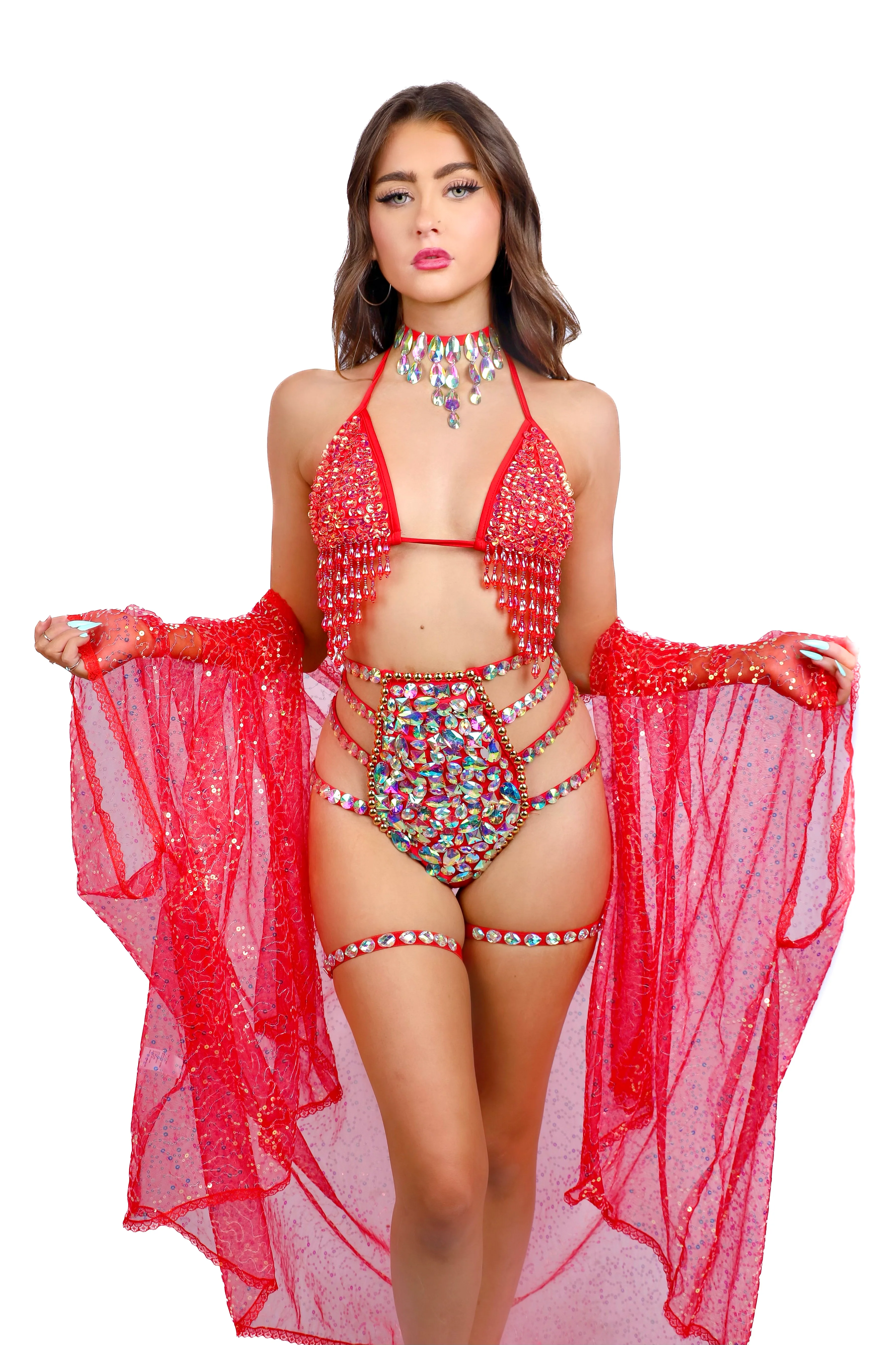 FULL OUTFIT- Ruby Gold Aura Diva (6 pcs) - Image 2