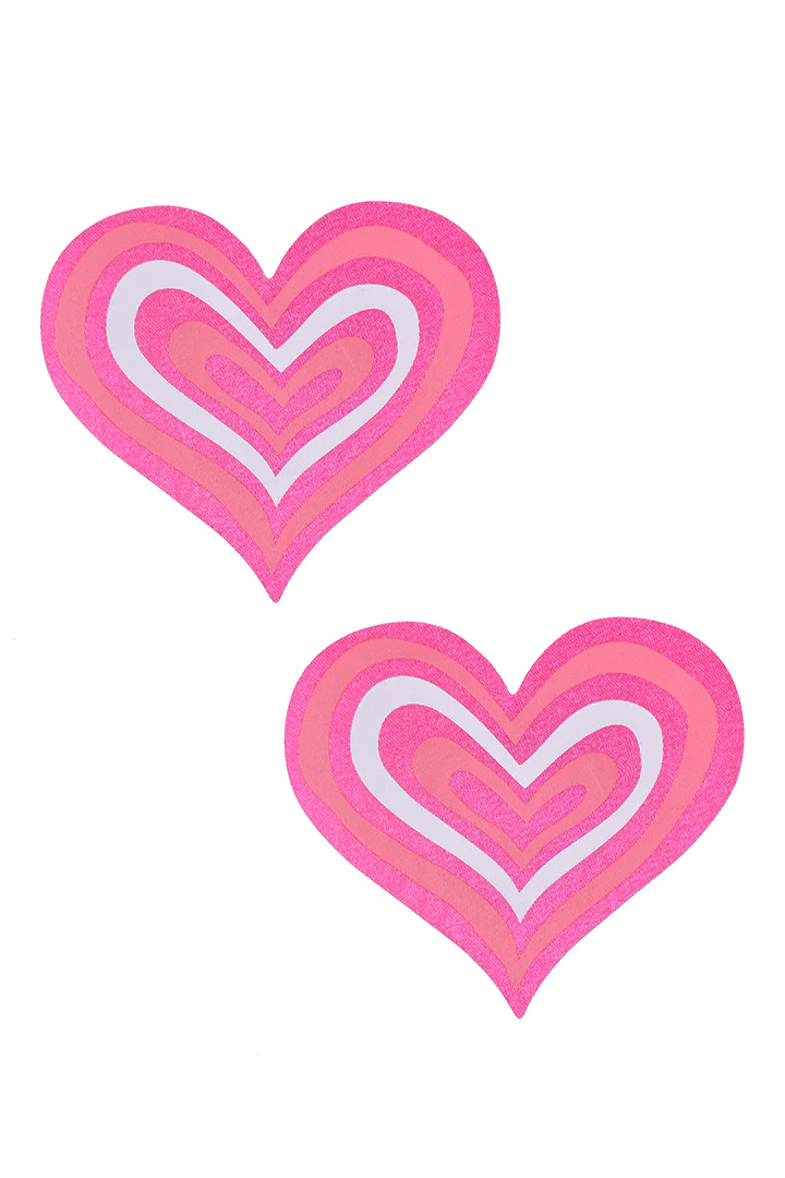 Glitter Pink Heart Pasties