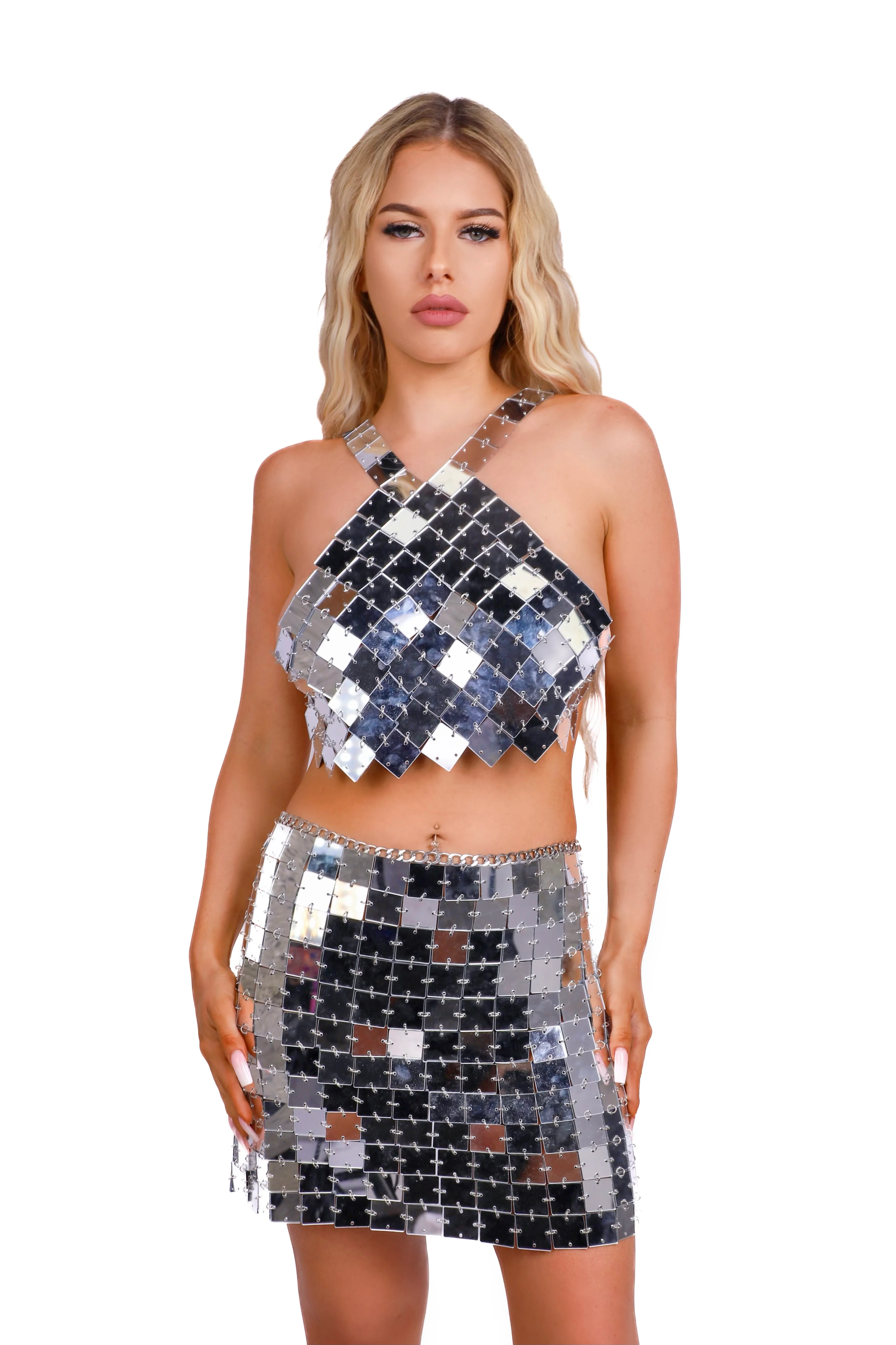Silver Prism Disco Mirror Set (2 pcs) - Image 2