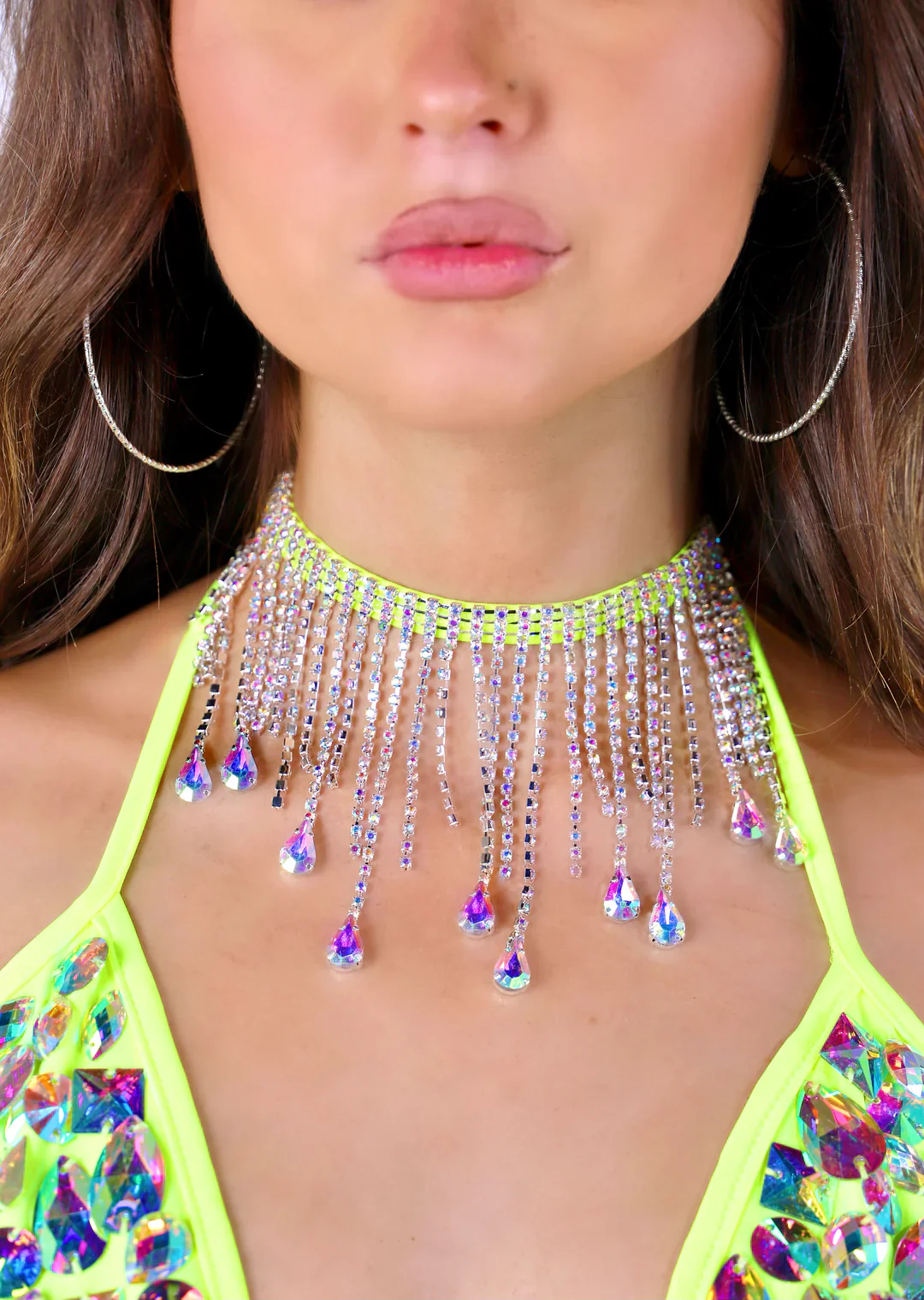 AB Rhinestone Tassel Necklace - Image 20