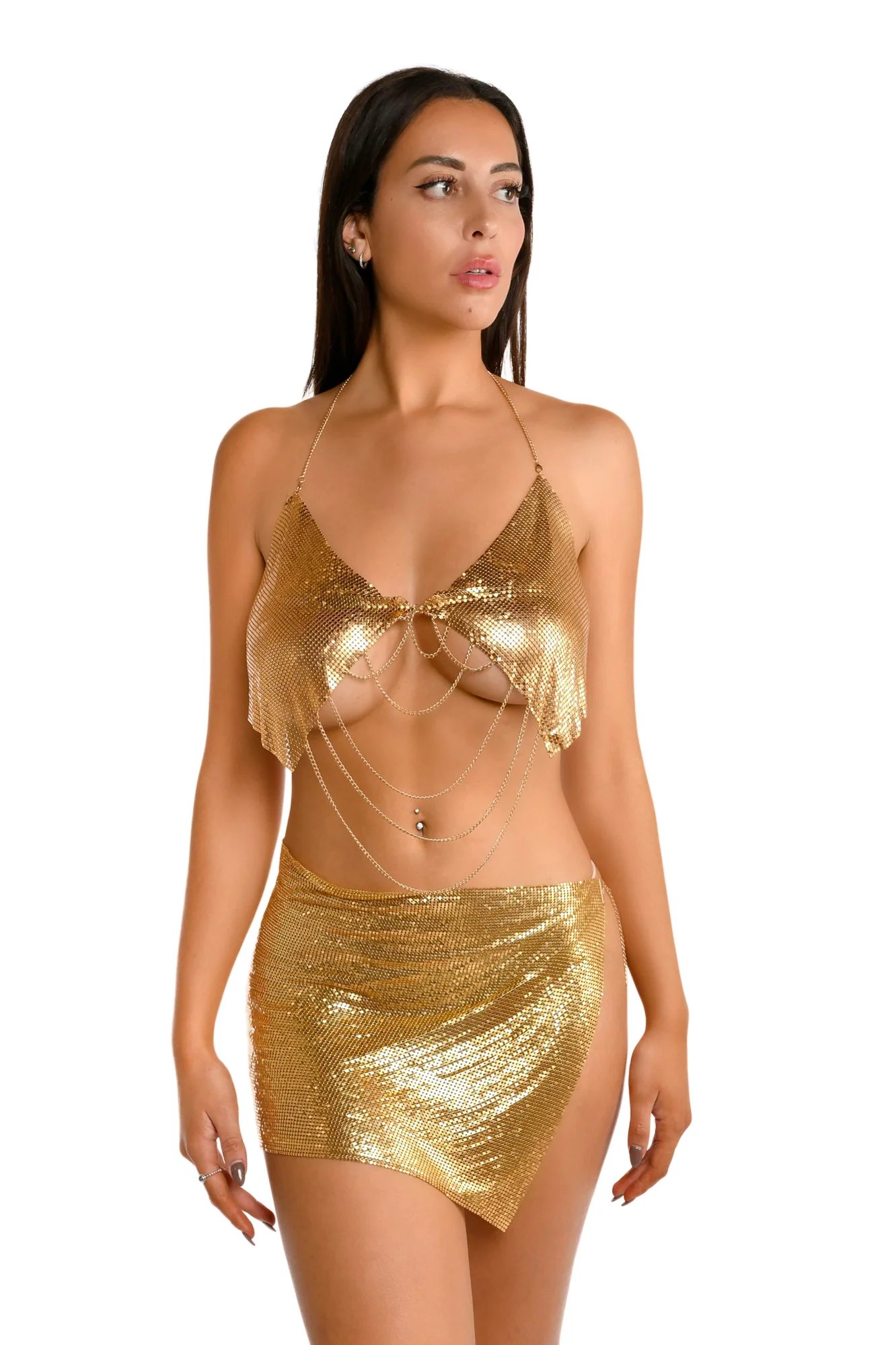 Gold Sun Metallic Skirt - Image 3