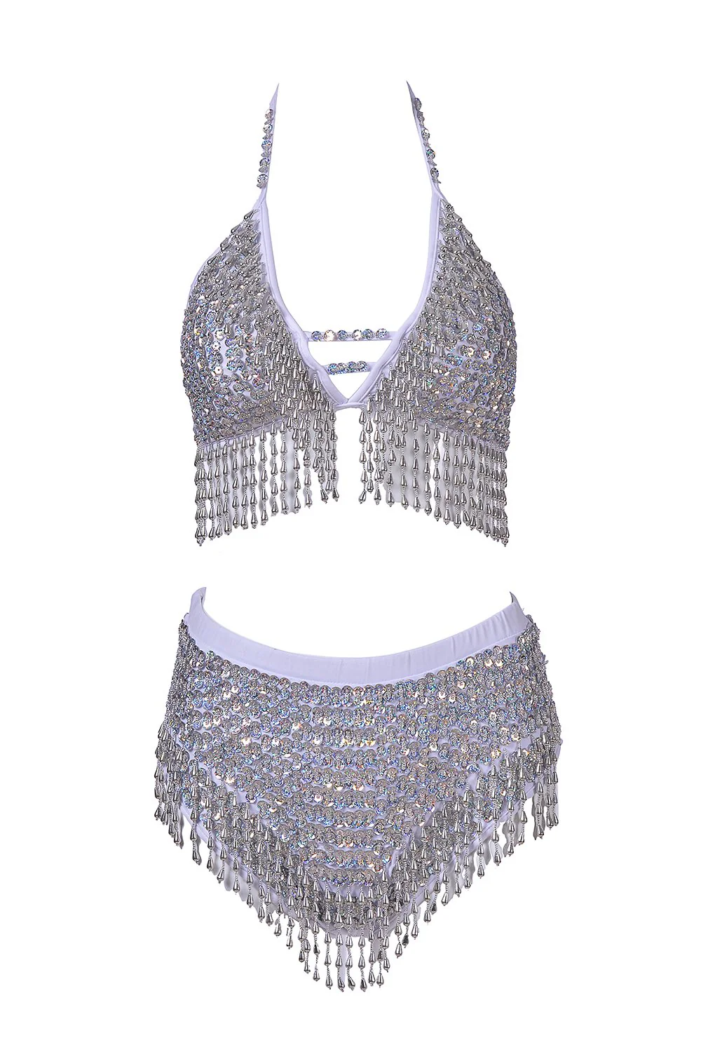 Hand Stitched Sequin High Waisted Bottoms- Moonlight - Image 3