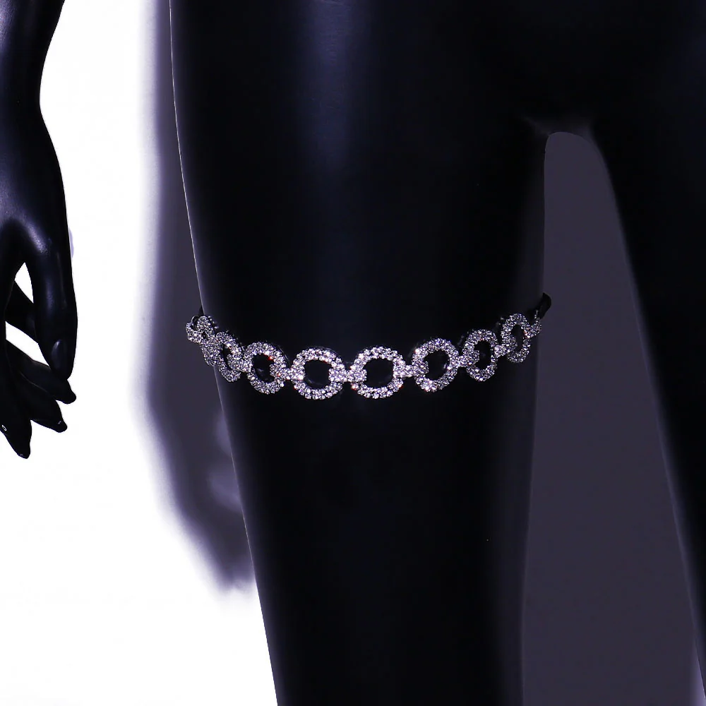 Hoop Rhinestone Leg Wrap Leg Chains - Image 4