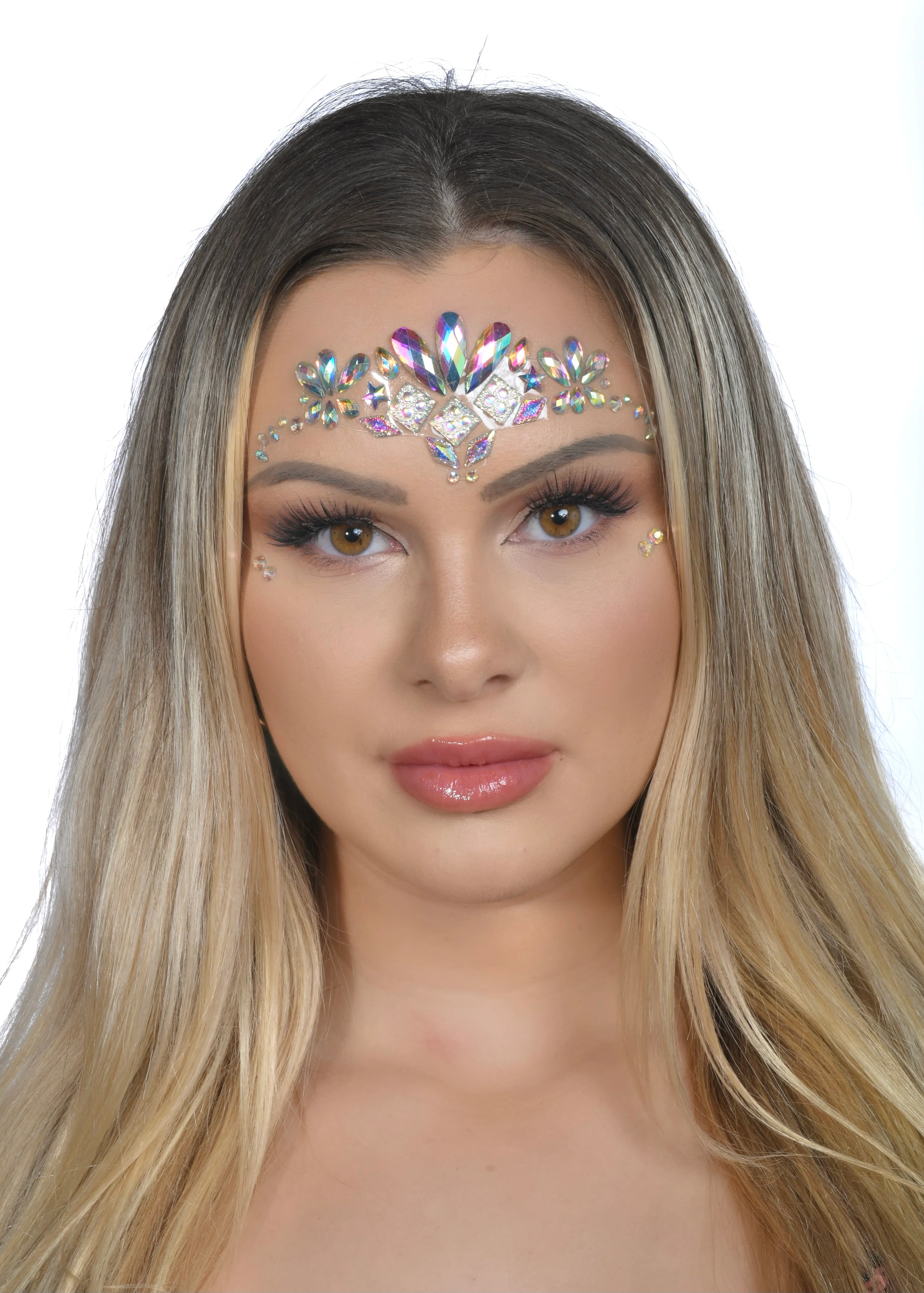 Iridescent Rhinestone Crystal Face Jewels - Image 2