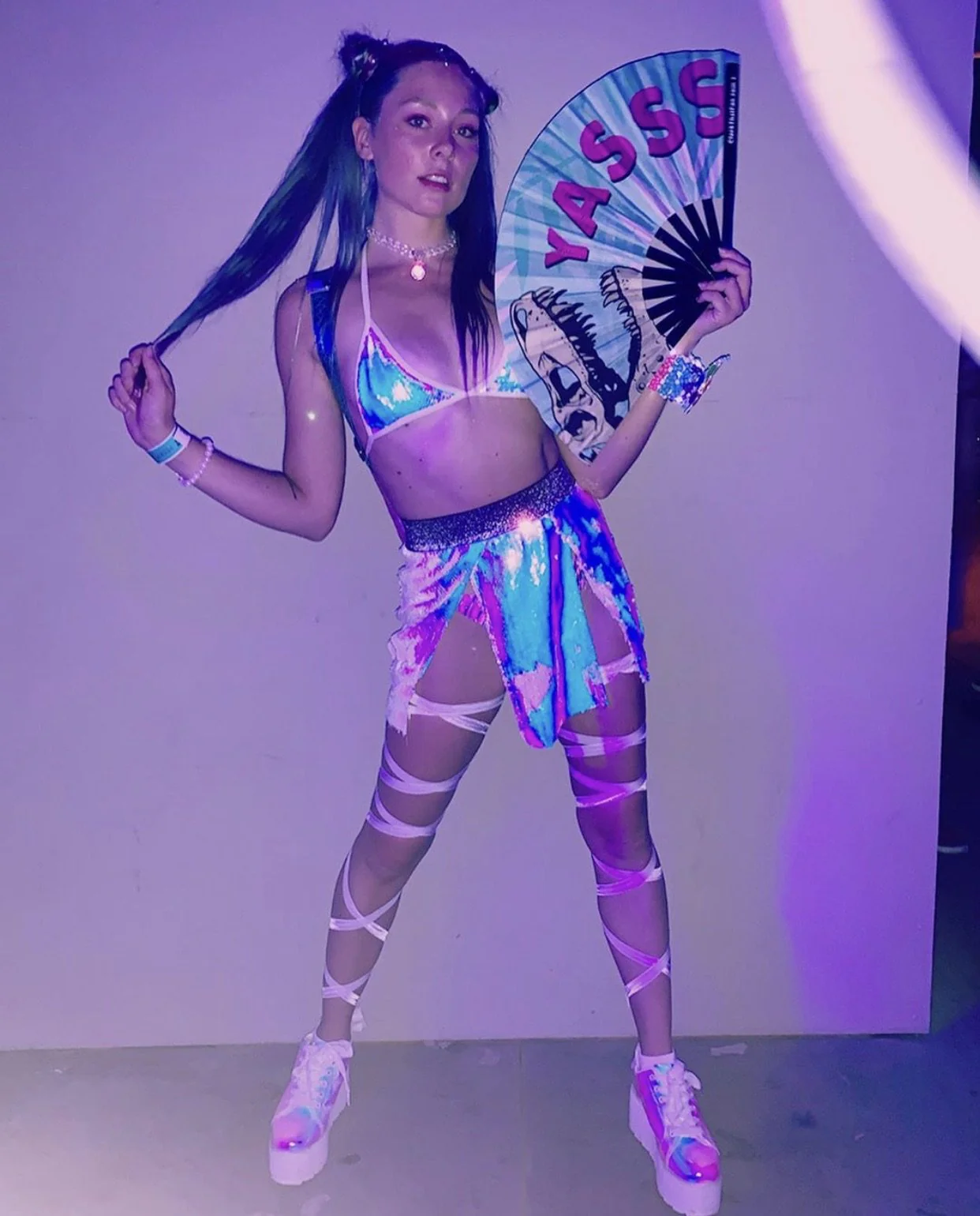 Cosmic Girl Open Front Skirt Sequin Set - Image 6
