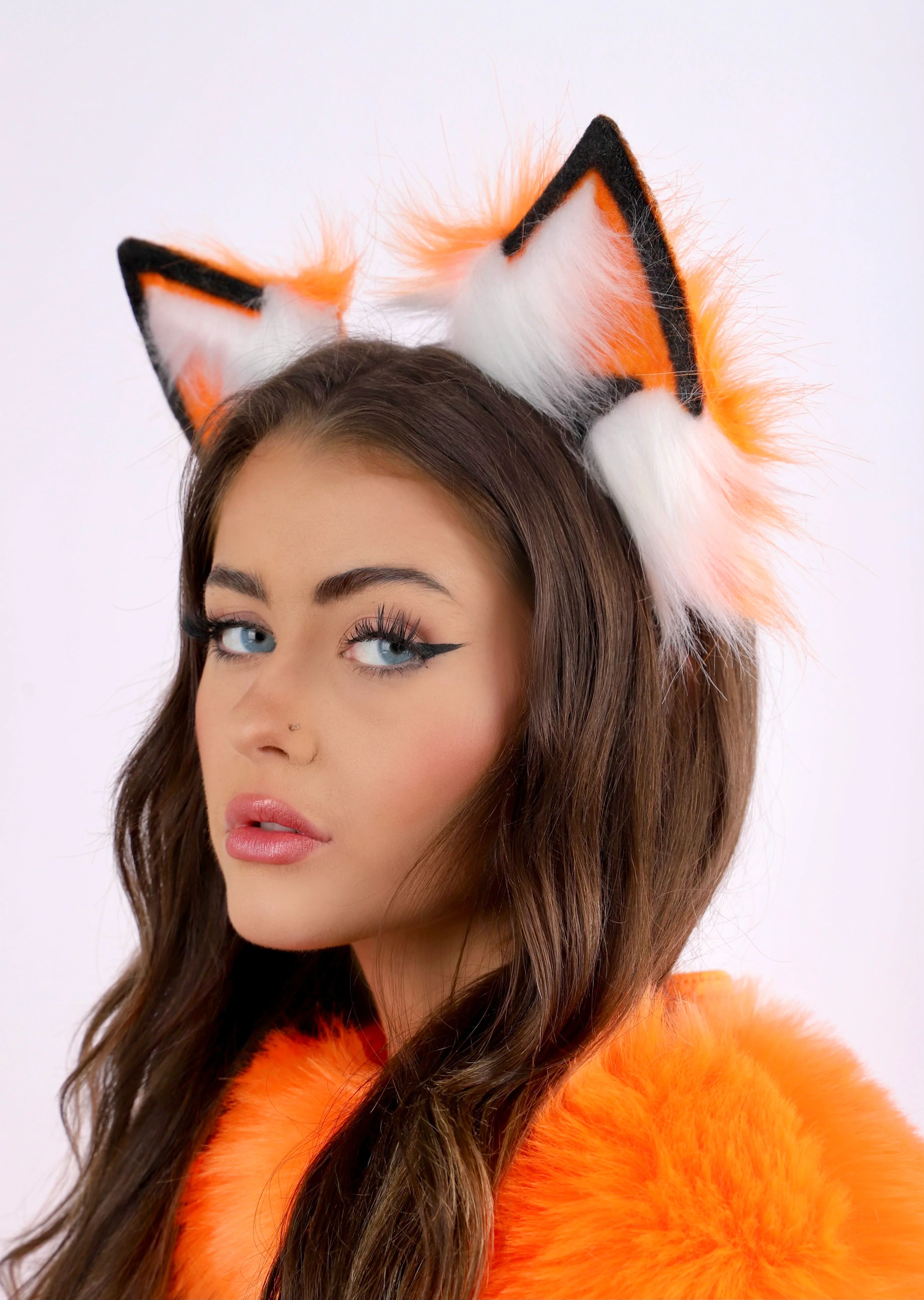 Orange Fox Fuzzy Headband - Image 2