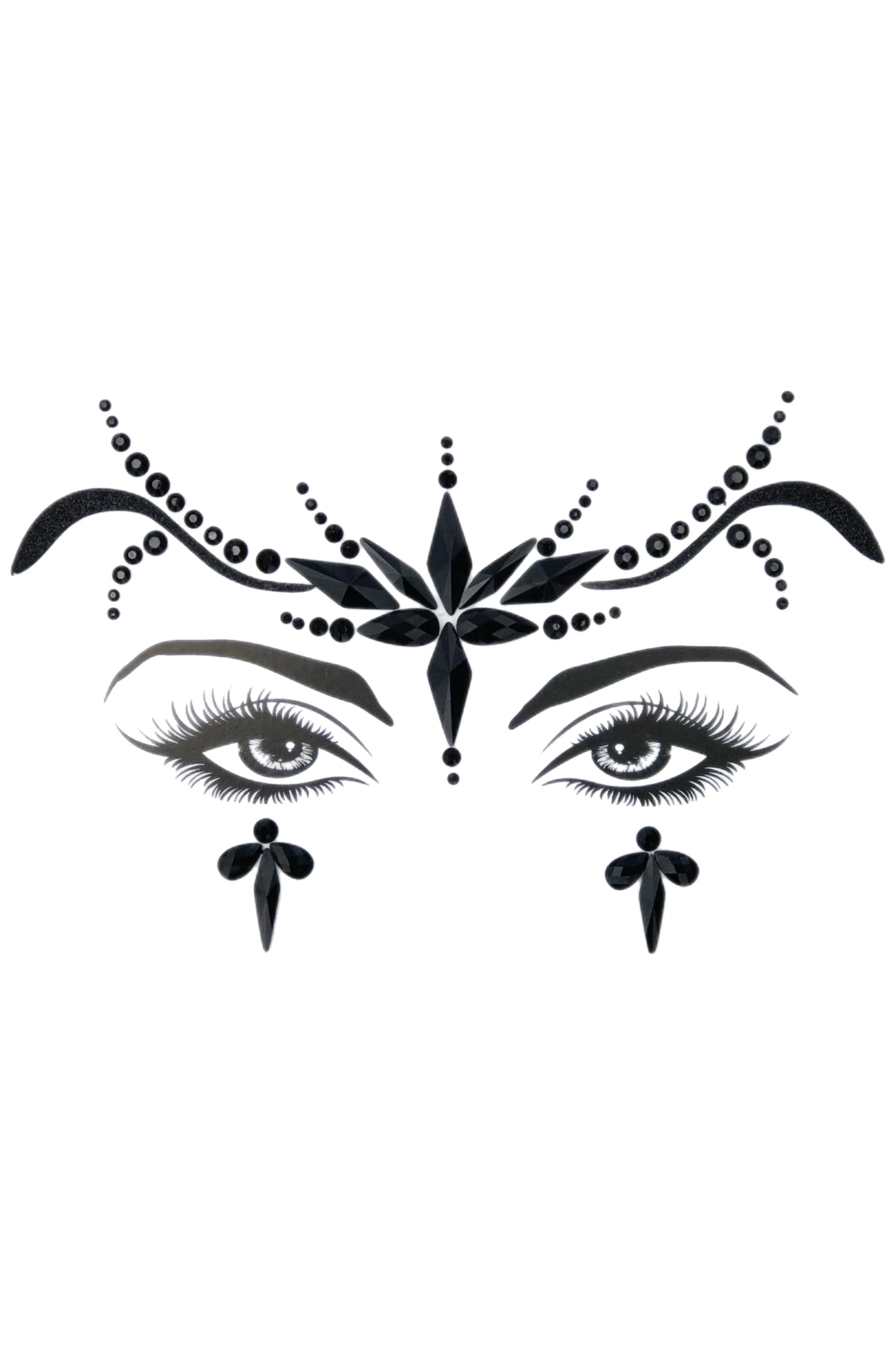 Midnight Goddess Rhinestone Crystal Face Jewels