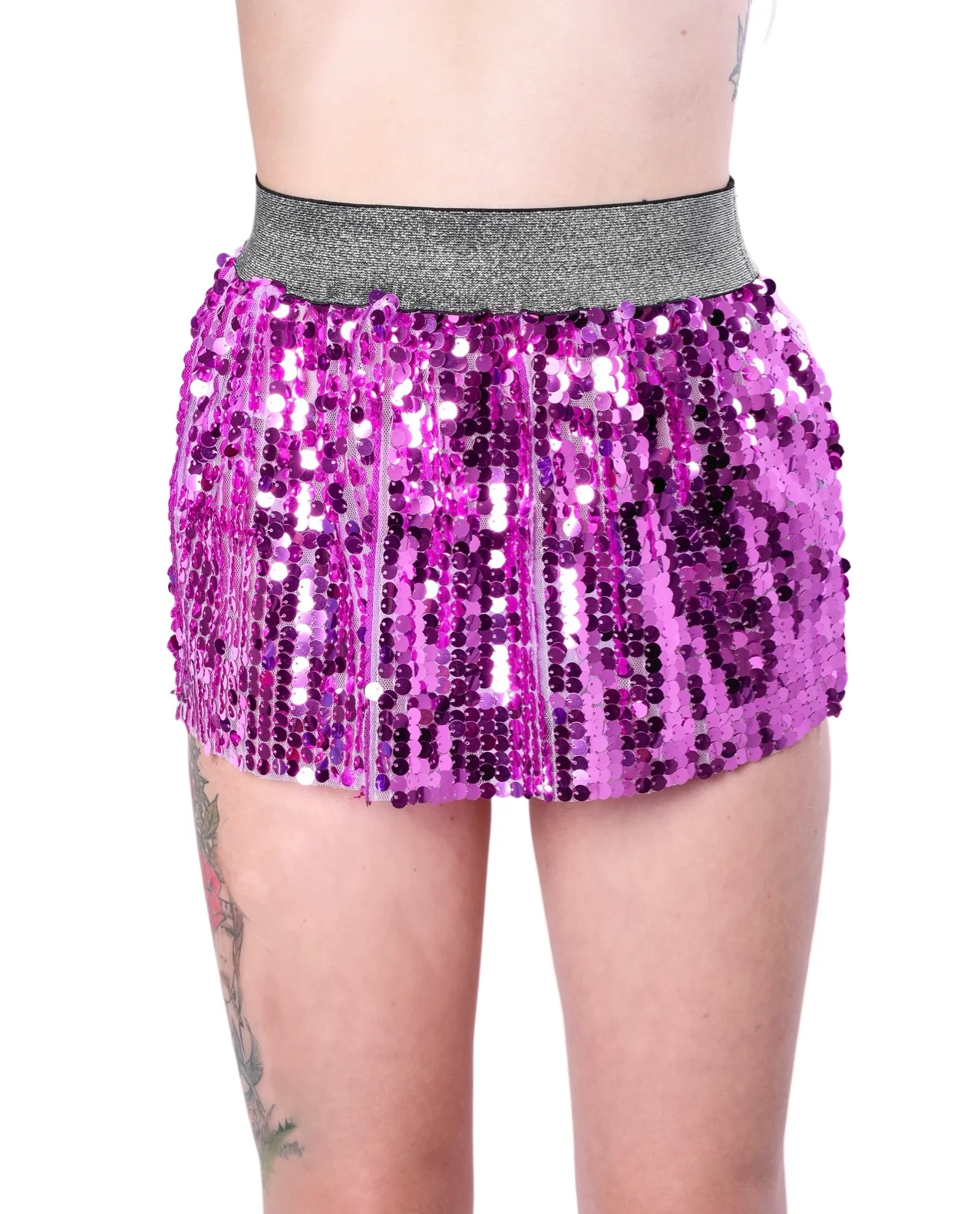 Mini Sequin Skirt - Magenta - Image 3