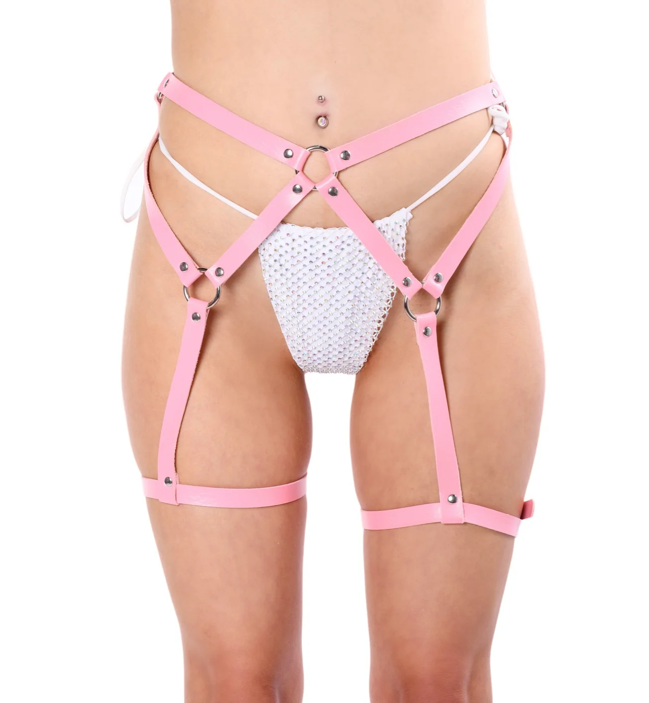 Miss Pink Vegan Leather Harness Set - Image 3