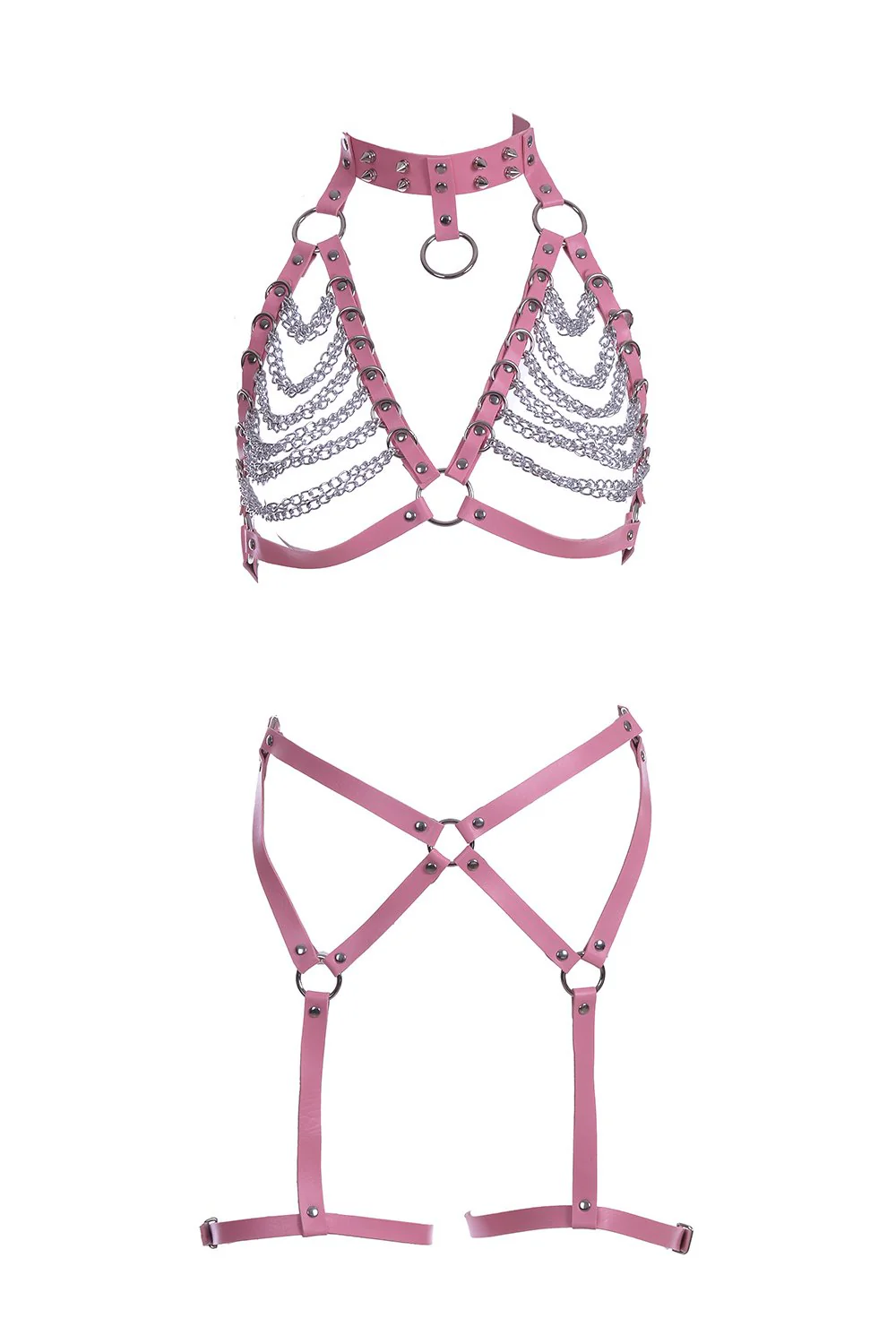 Miss Pink Vegan Leather Harness Set - Image 4