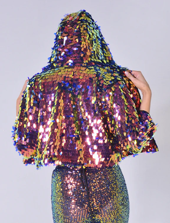 Moon Child Hood Sequin Jacket - Image 4