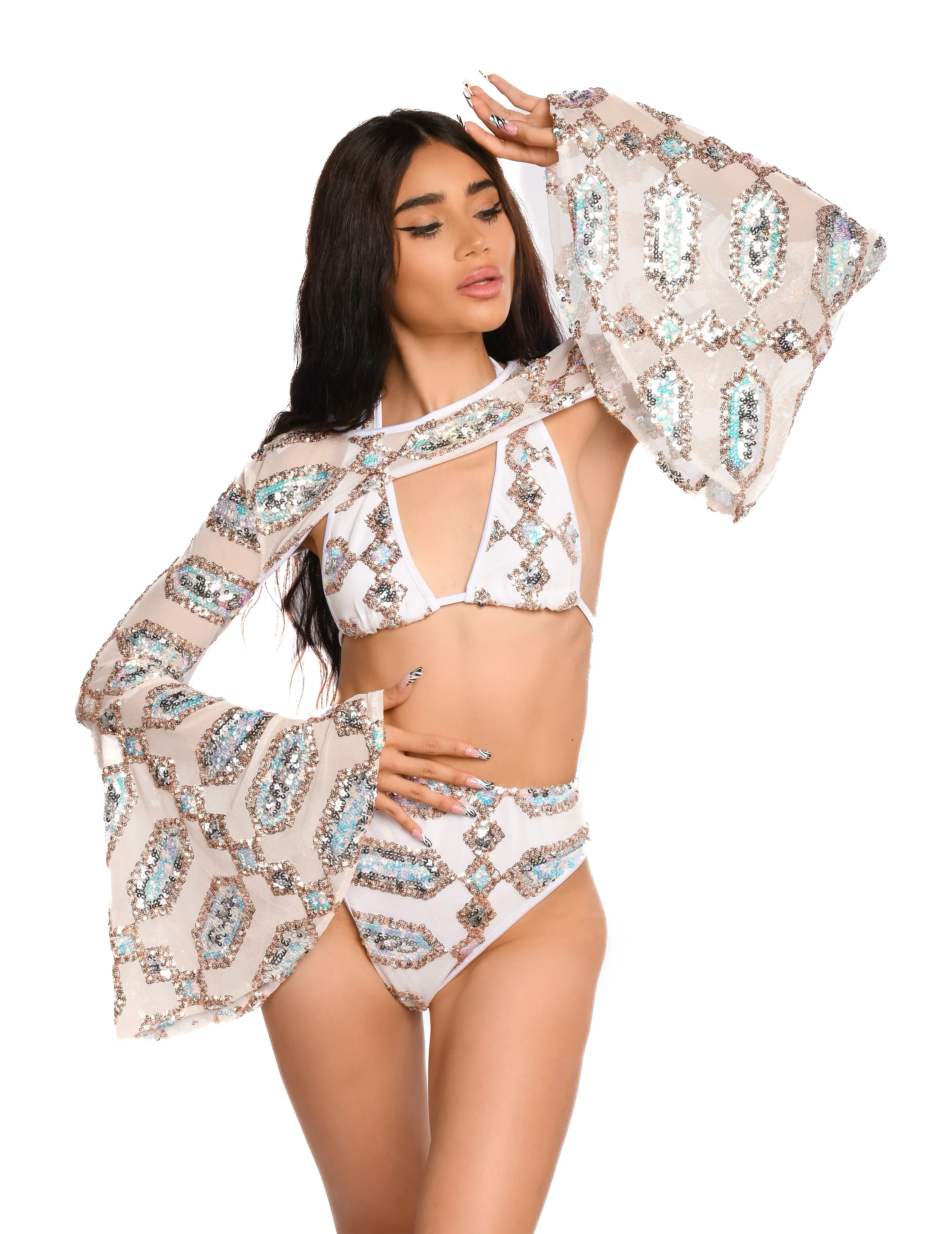 Moonstone Sequin Goddess Arm Sleeves - Image 4