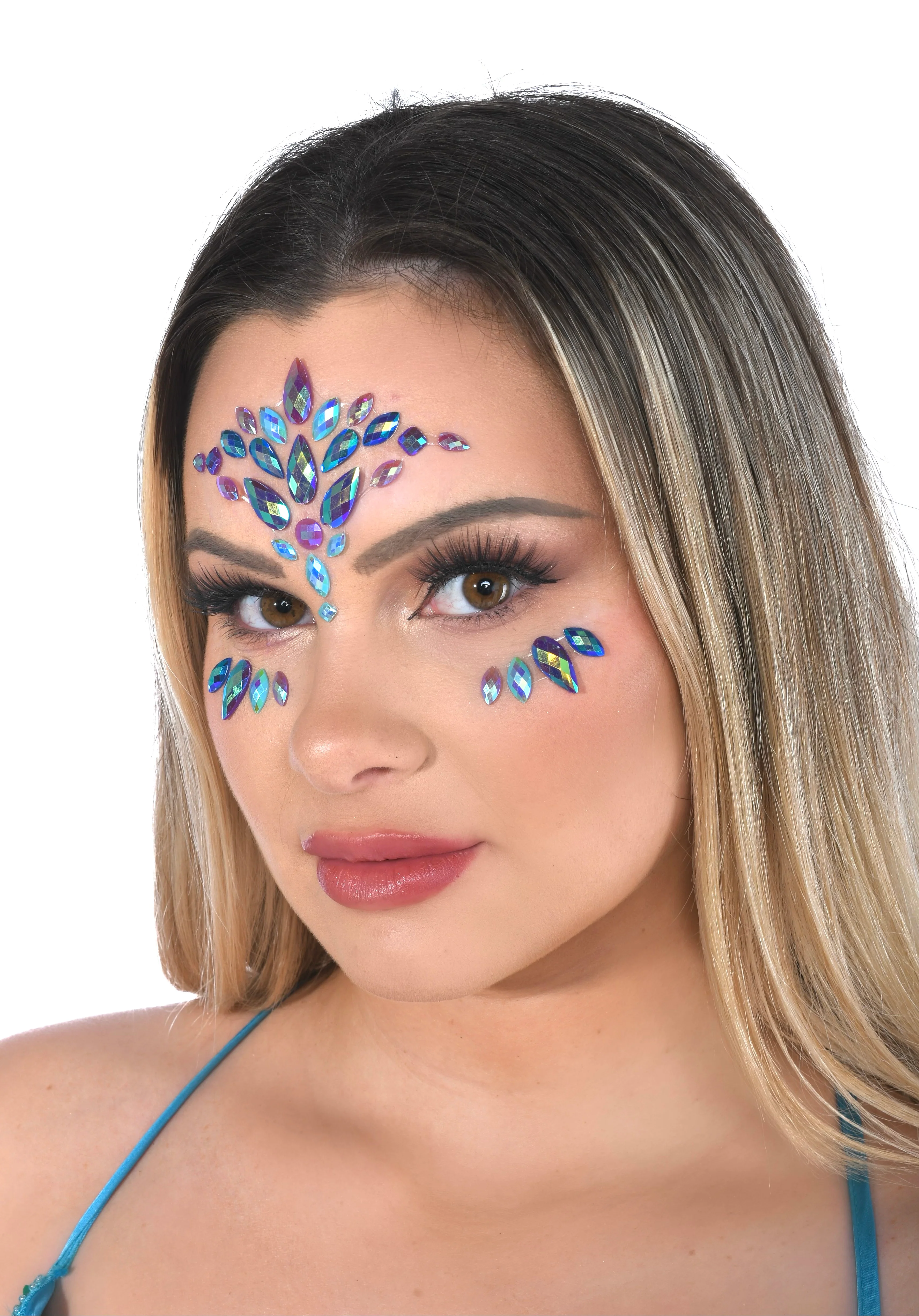 Ocean Flower Rhinestone Crystal Face Jewels