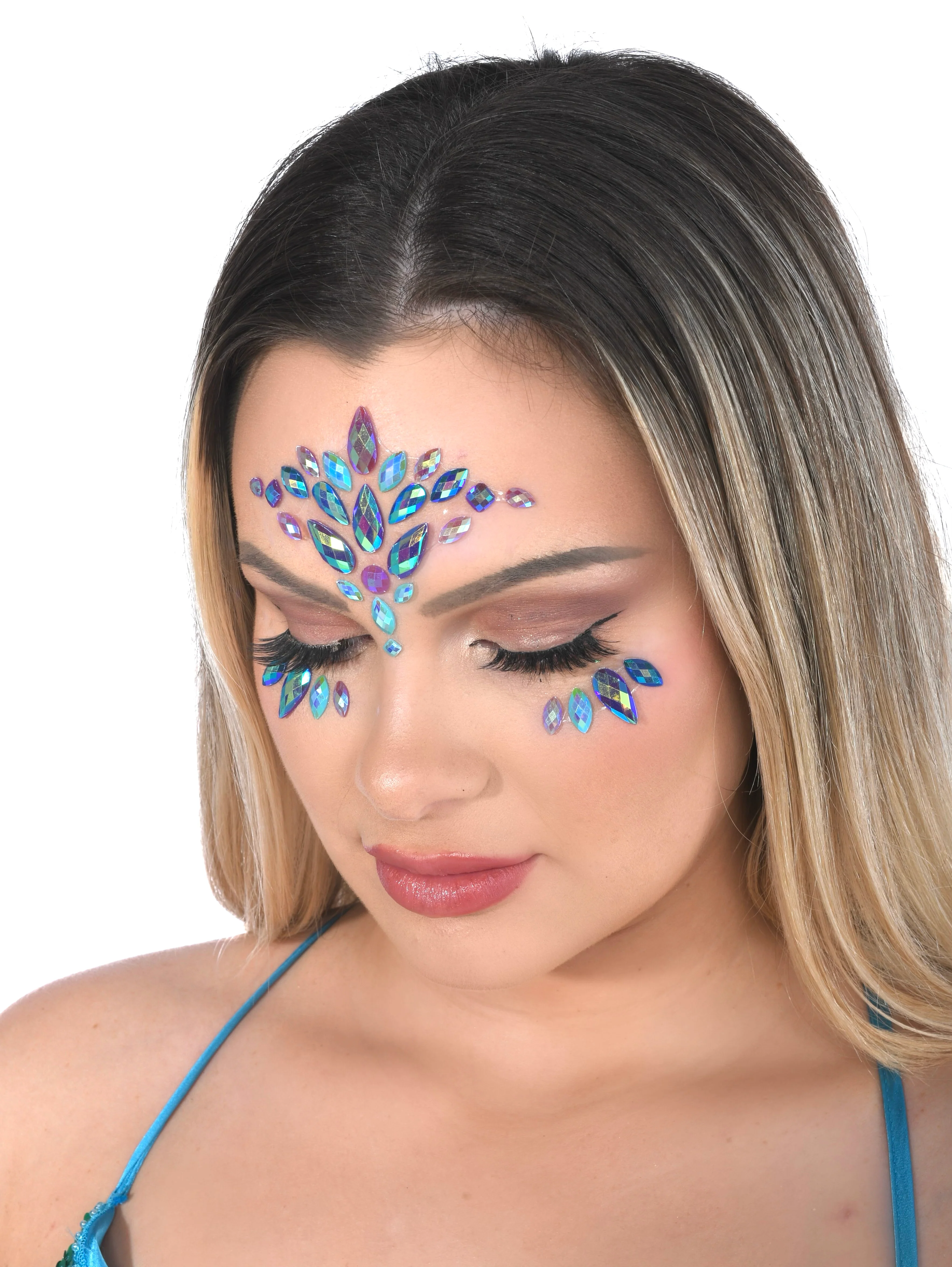 Ocean Flower Rhinestone Crystal Face Jewels - Image 2
