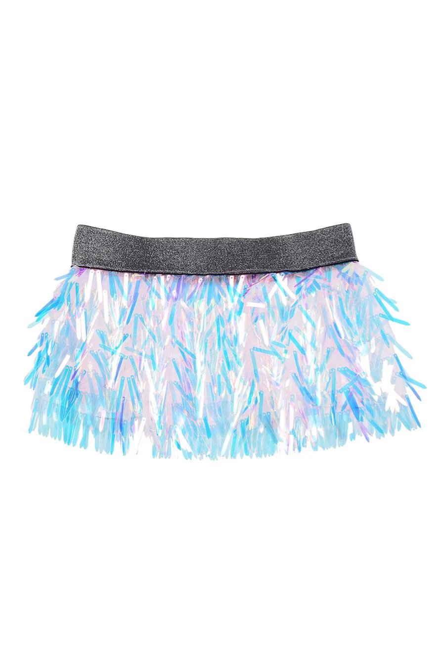 Iridescent Unicorn Tears Mini Sequin Skirt - Image 10
