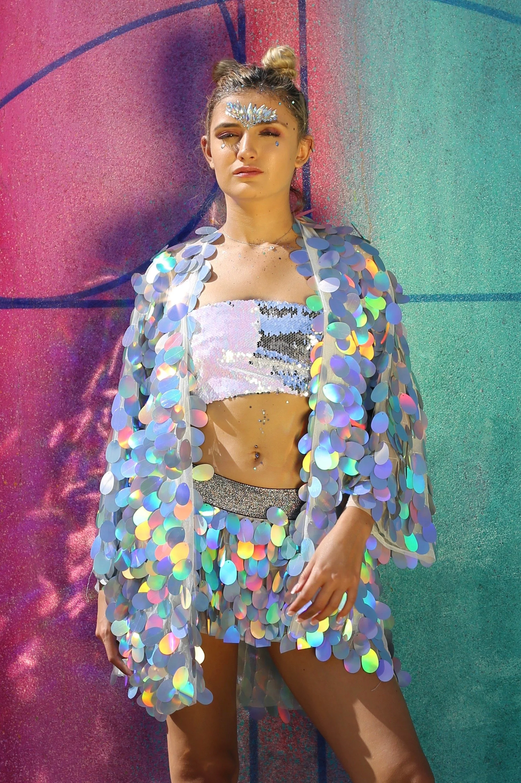 Pastel Meadow Sequin Kimono - Image 5