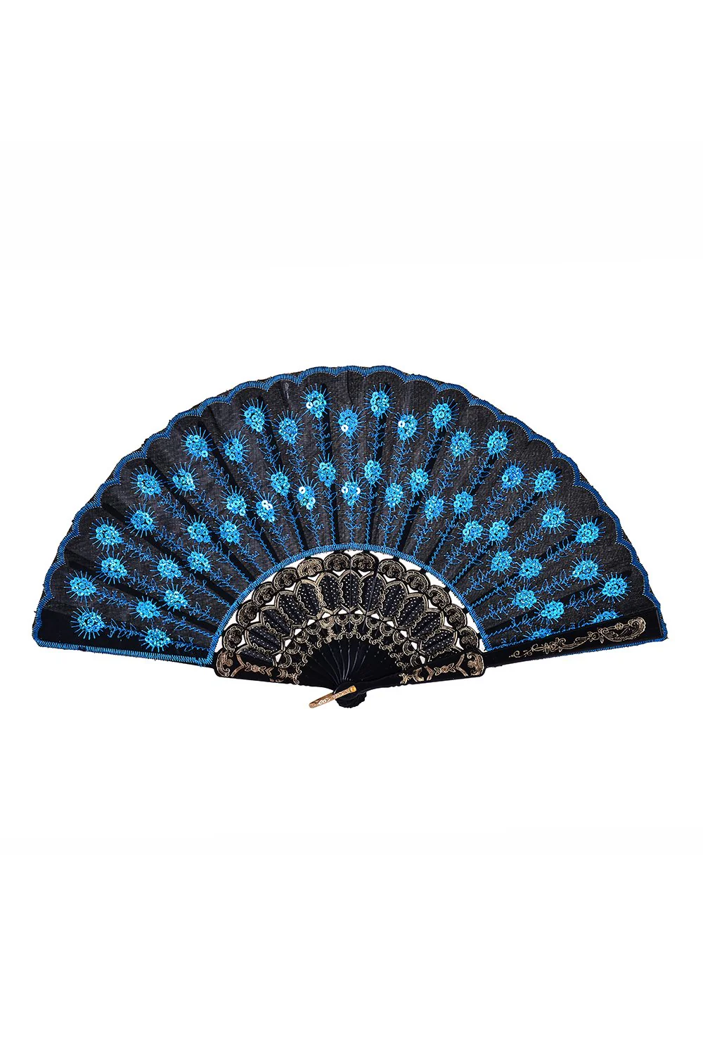 Peacock Sequin Fan - Baby Blue - Image 2