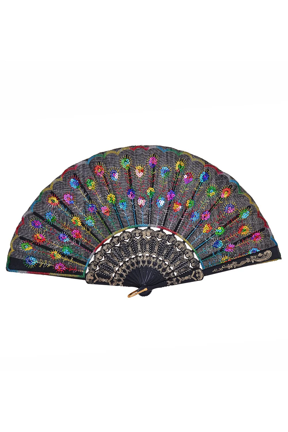 Peacock Sequin Fan - Rainbow