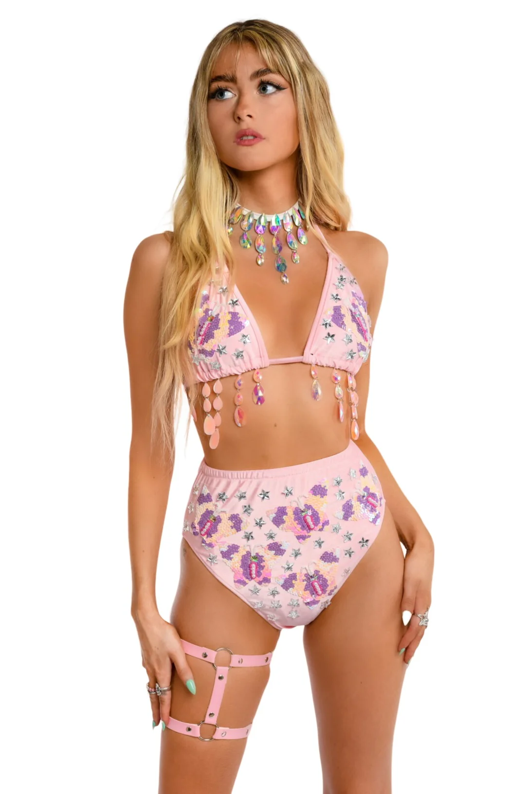 Hand Stitched Sequin Set- Pink Butterfly Dream - Image 7