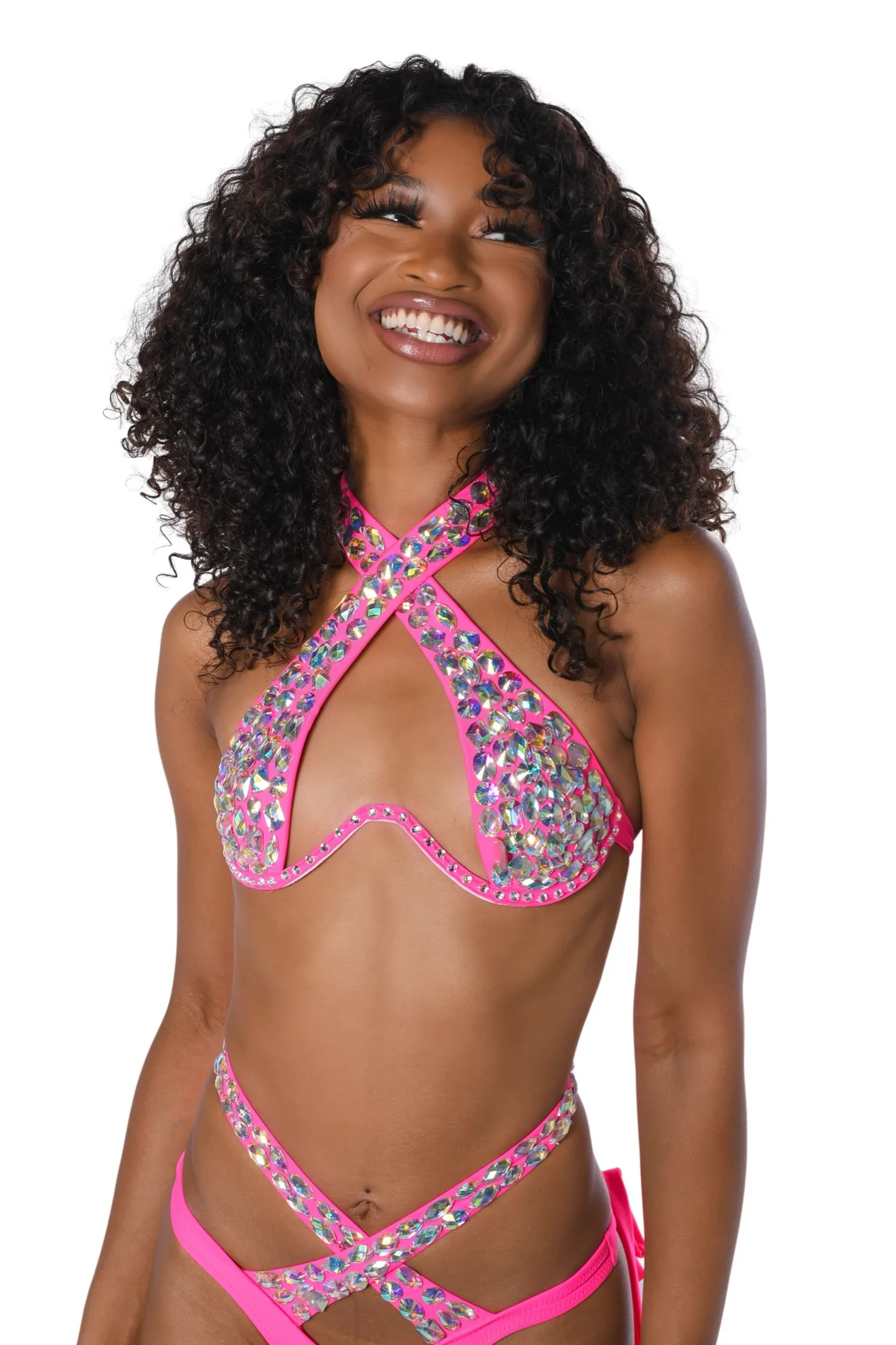 Pink Cross Your Heart Rhinestone Top - Image 2