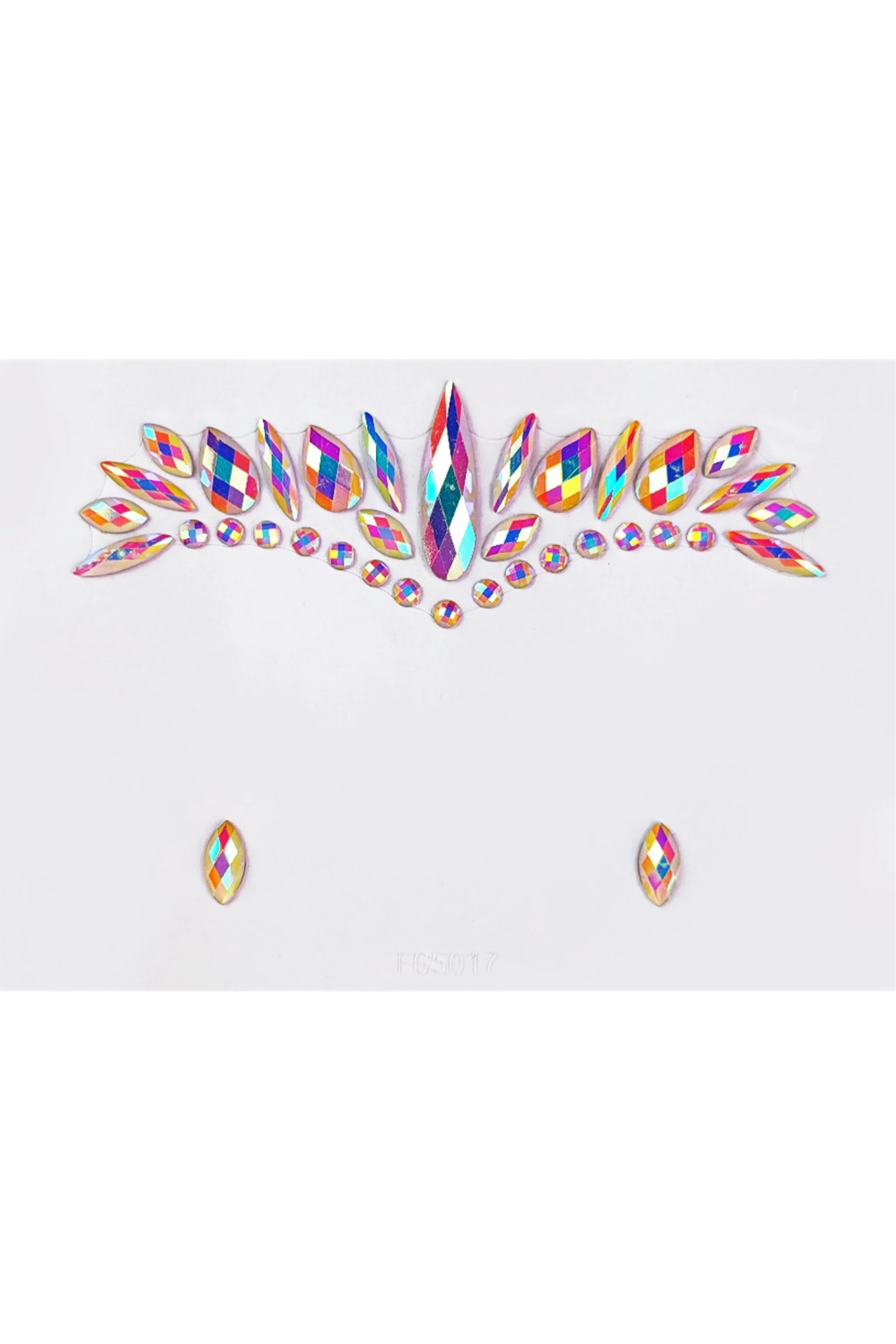 Pink Iridescent Rhinestone Crystal Face Jewels