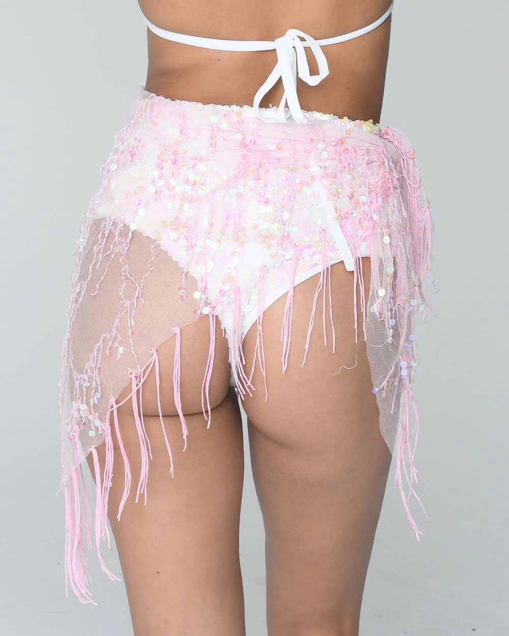 Pink Tassel Mini Sequin Skirt - Image 2