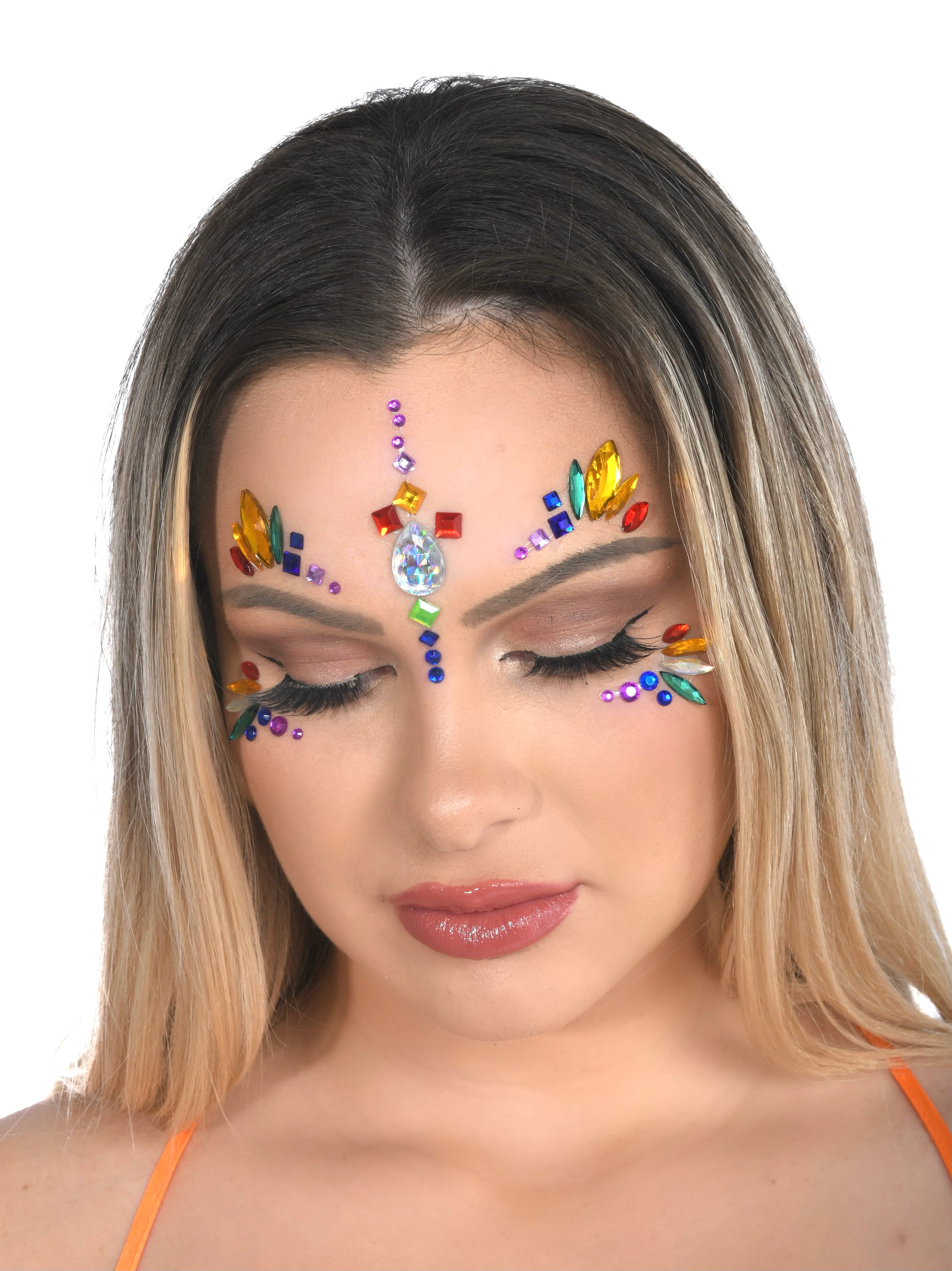 Rainbow Rhinestone Crystal Face Jewels - Image 2