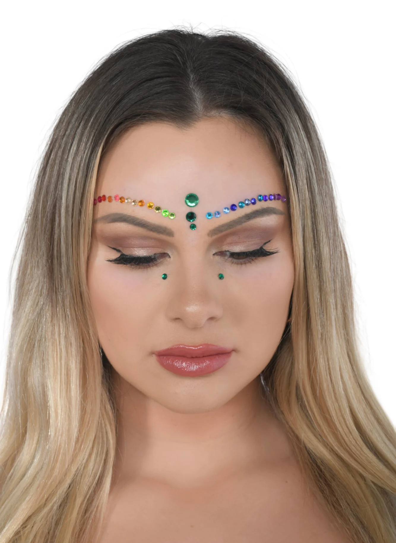 Rainbow Wave Rhinestone Crystal Face Jewels - Image 2