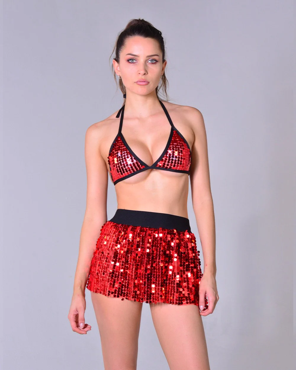 Red Sequin Set (Bra + Skirt) - Image 7
