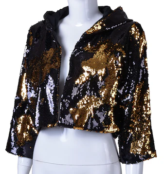 Reversible Sequin Jacket - Black & Gold - Image 9