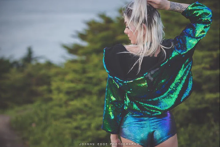 Reversible Sequin Jacket - Peacock - Image 17
